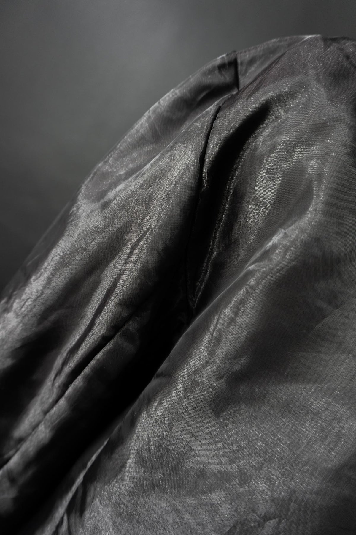 Vintage Organza Blazer, Schwarz, M–L