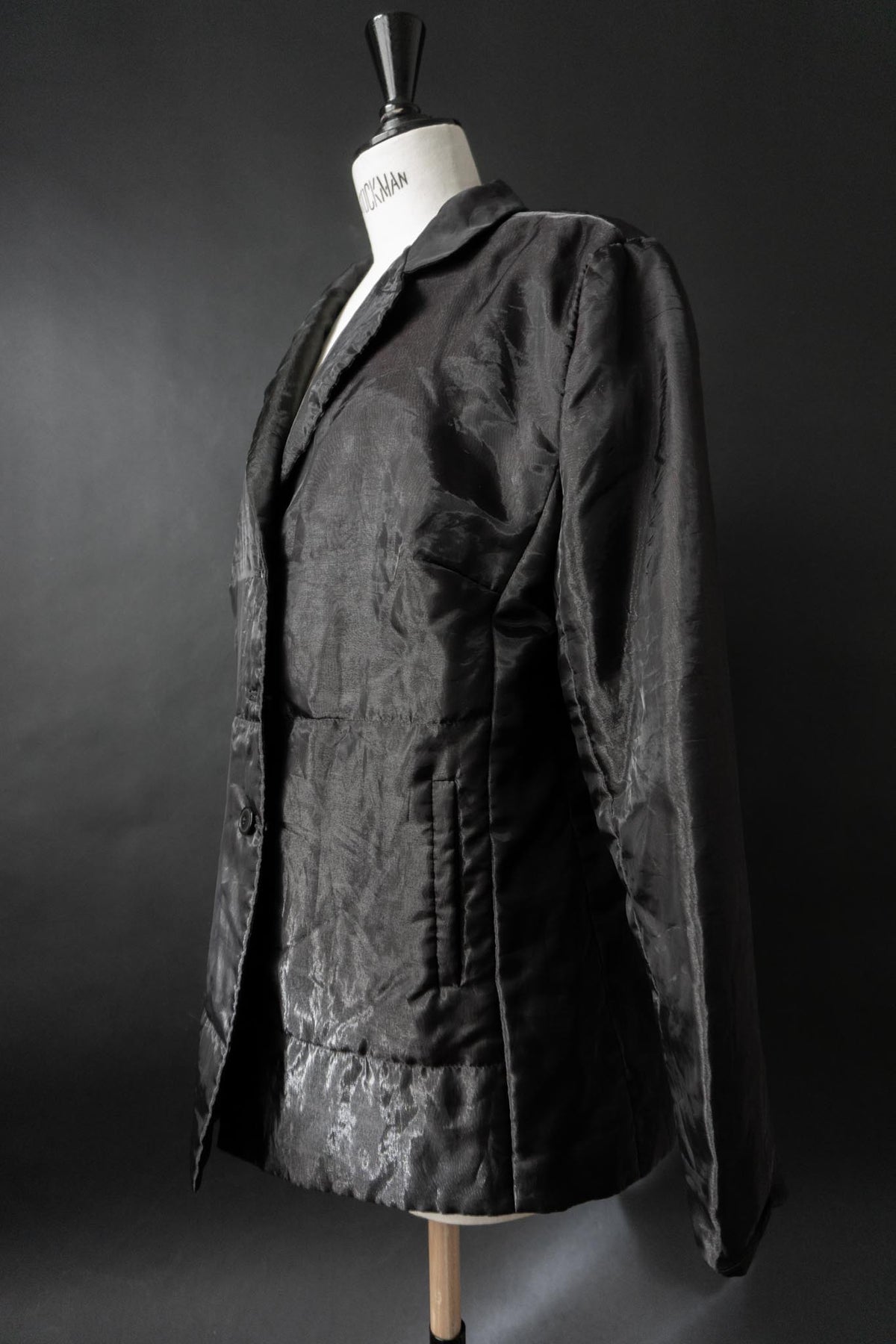 Vintage Organza Blazer, Schwarz, M–L
