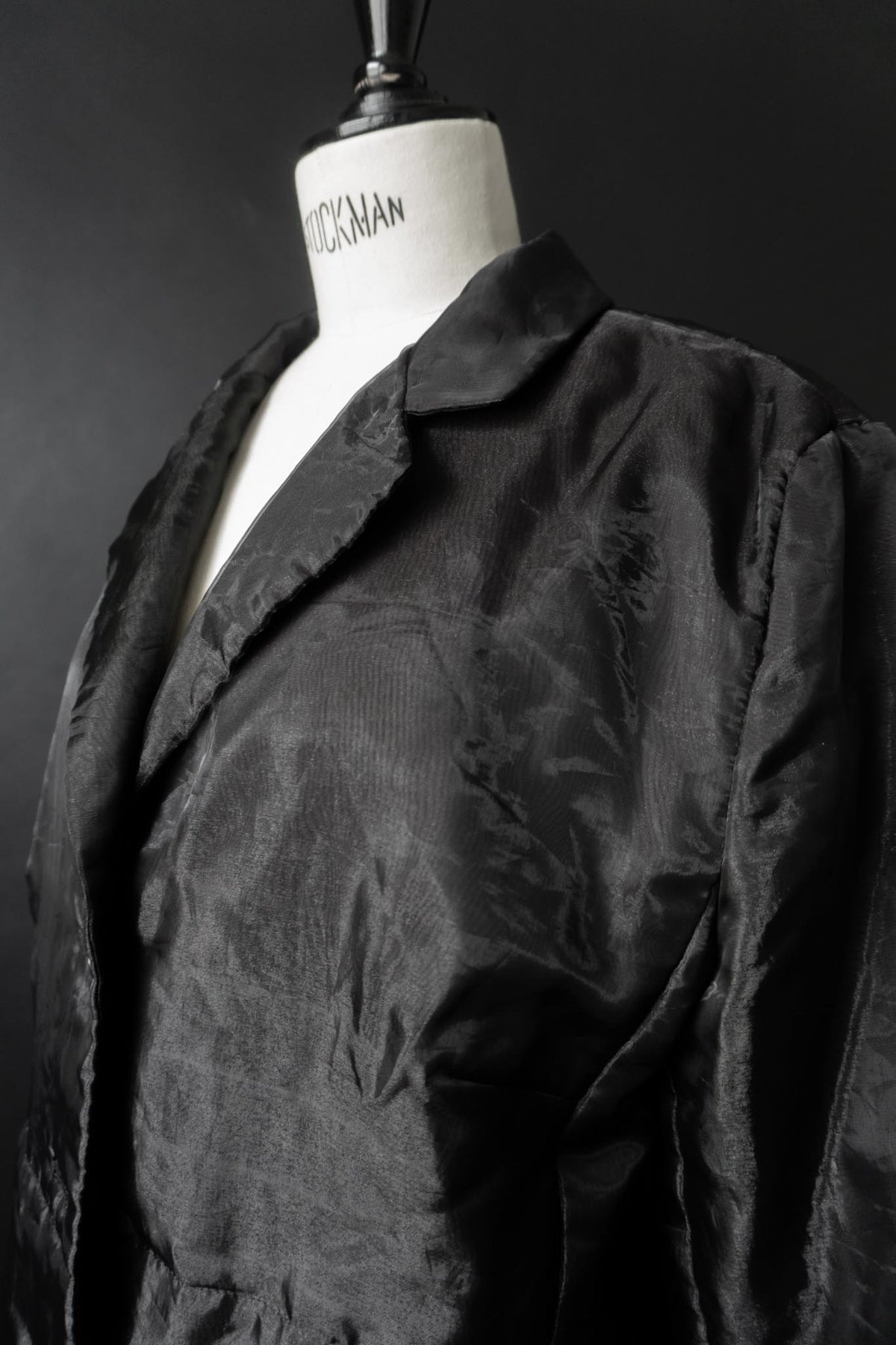 Vintage Organza Blazer, Schwarz, M–L