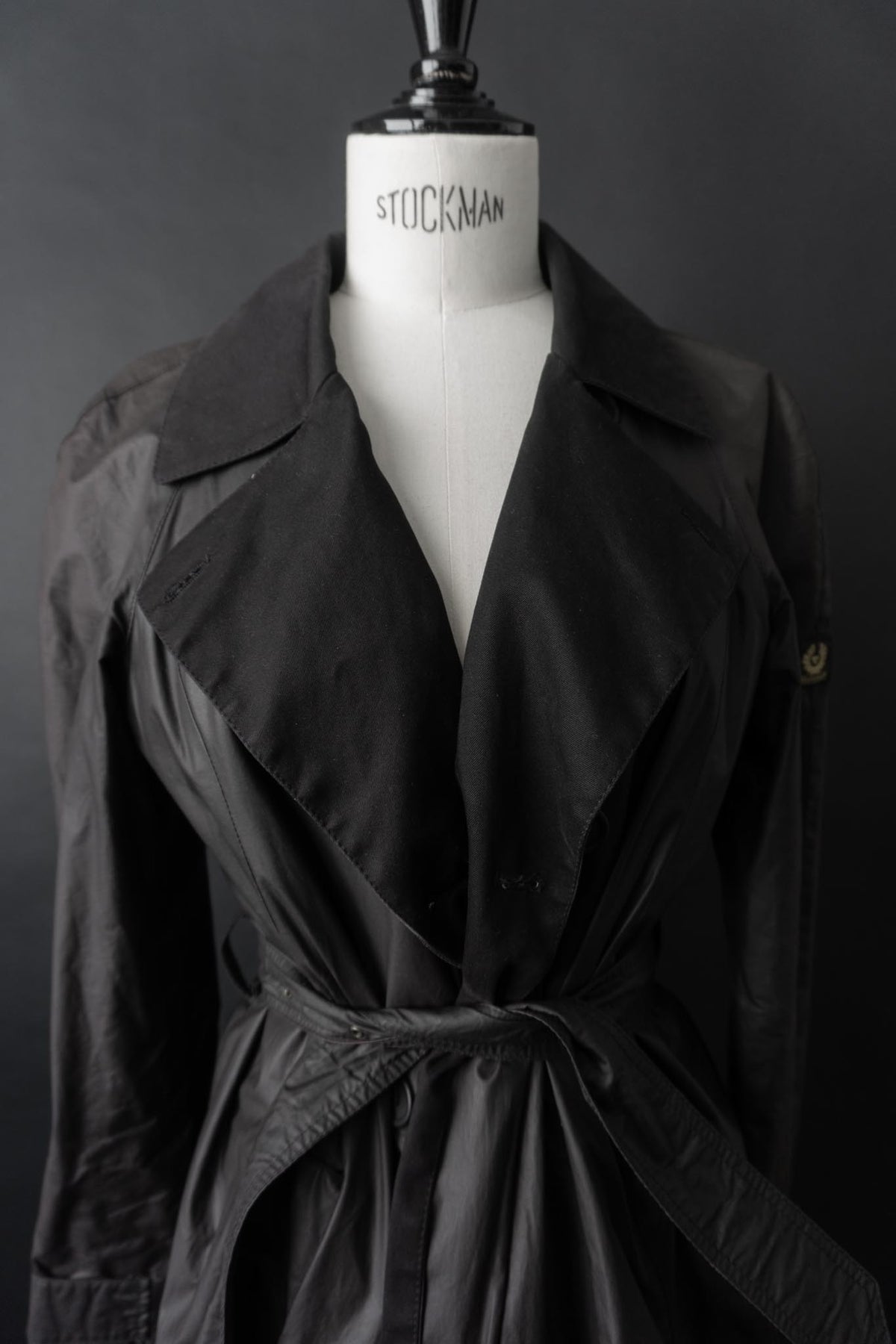 Vintage Belstaff Wachsmantel, Schwarz, S–M
