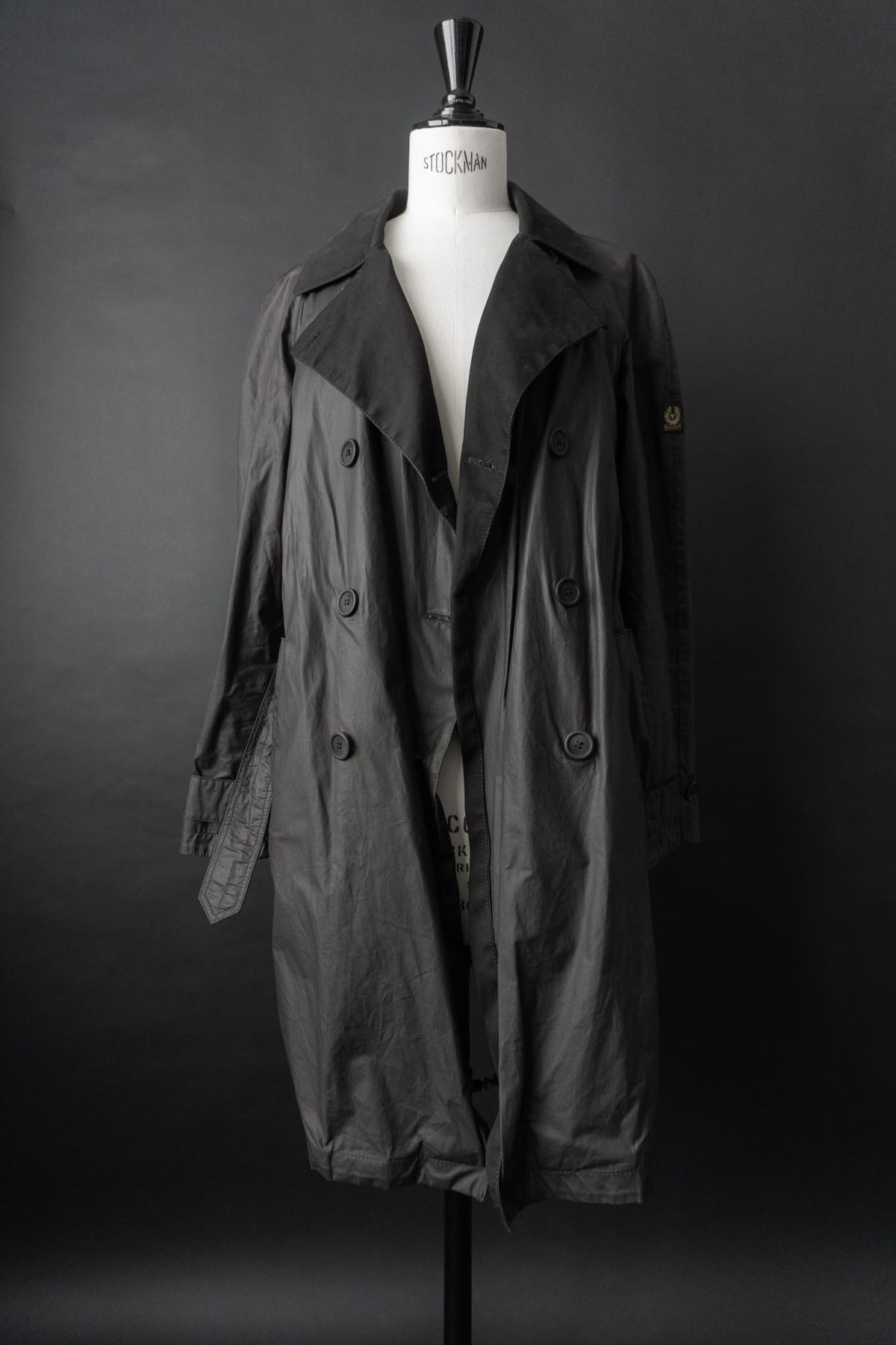 Vintage Belstaff Wachsmantel, Schwarz, S–M