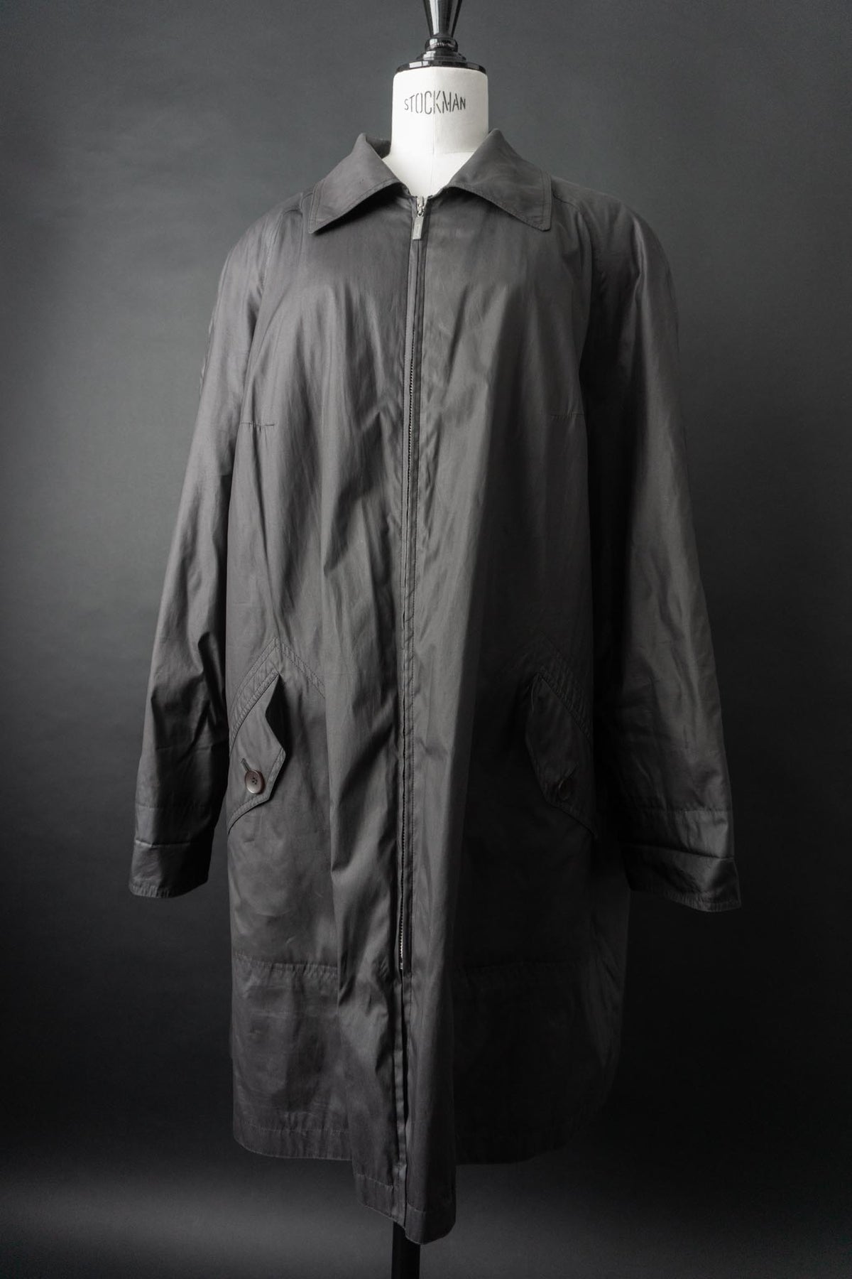 Vintage Übergangsmantel in A-Linie mit Zipper, M–L