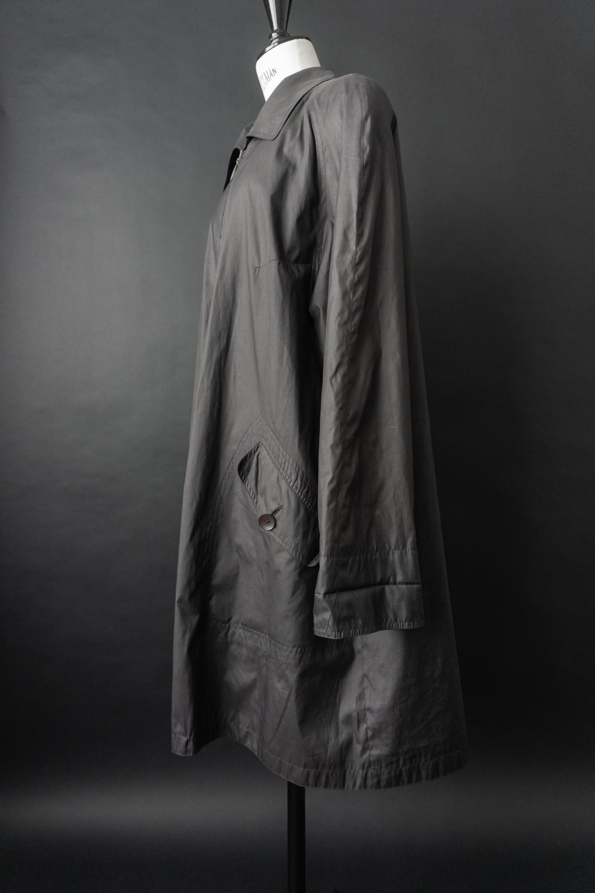 Vintage Übergangsmantel in A-Linie mit Zipper, M–L