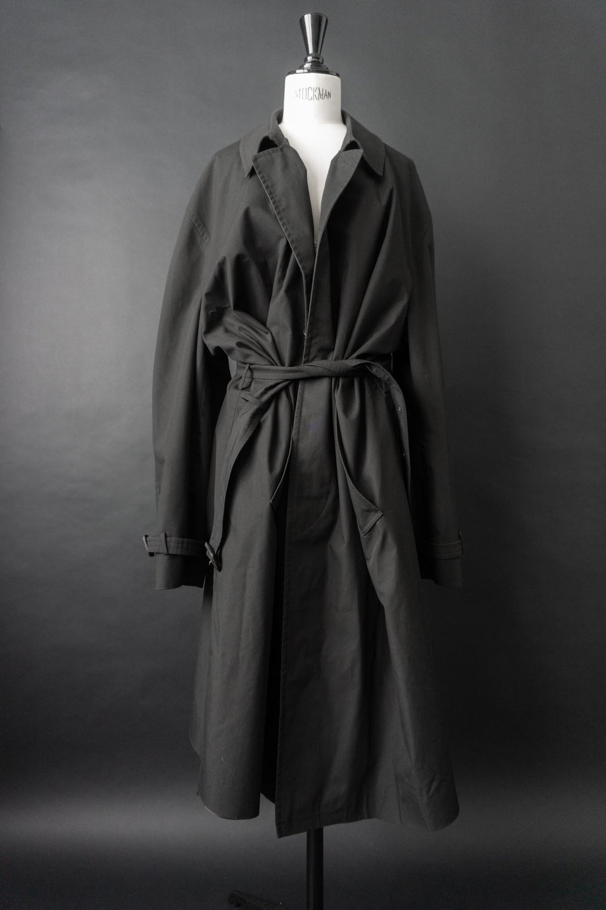 Vintage 80s Trenchcoat, Schwarz, M–L