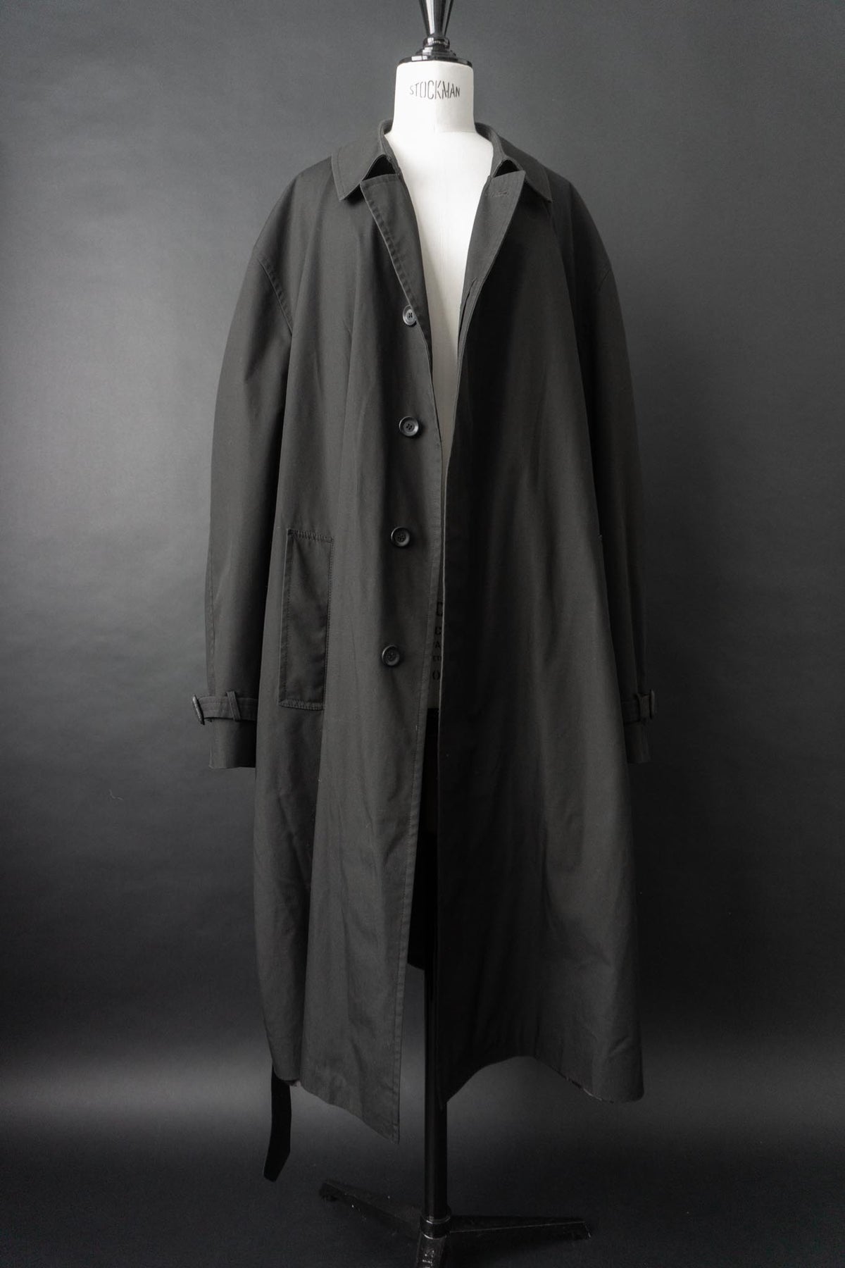 Vintage 80s Trenchcoat, Schwarz, M–L