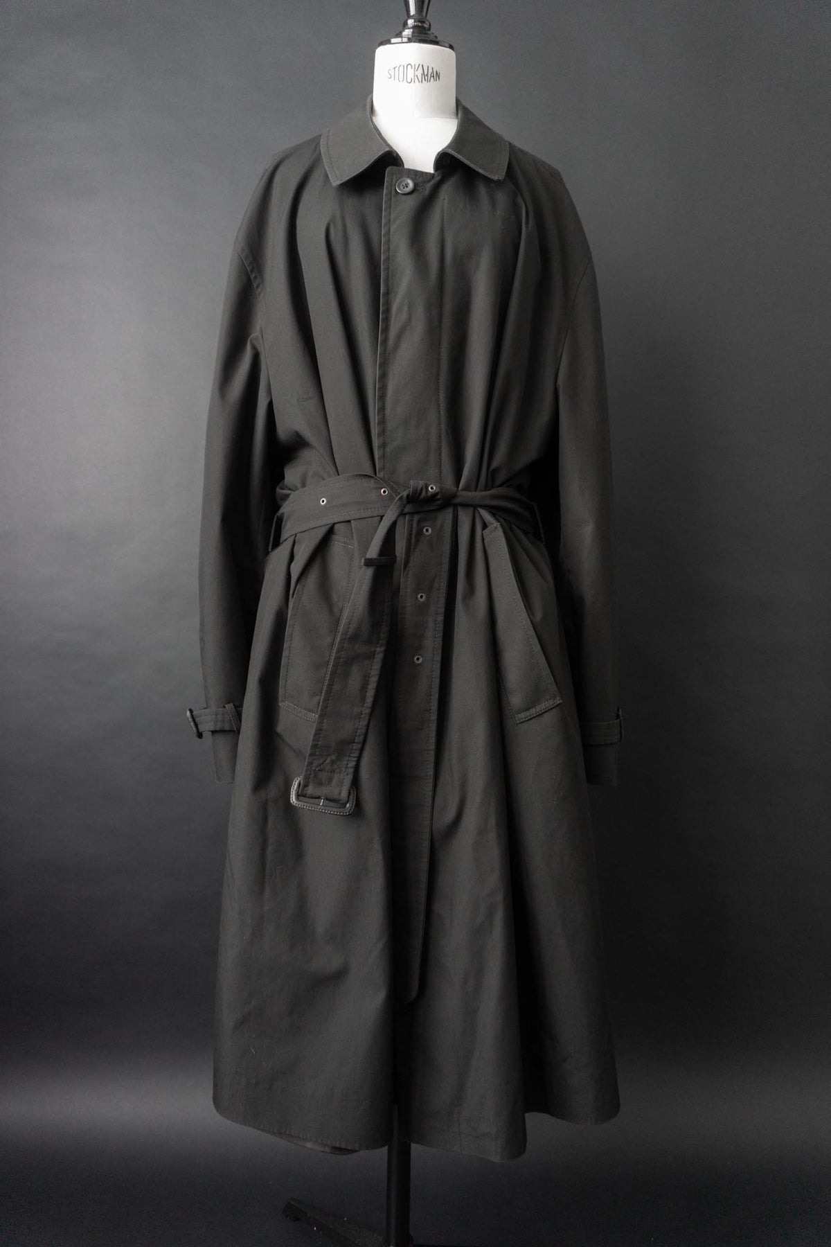 Vintage 80s Trenchcoat, Schwarz, M–L