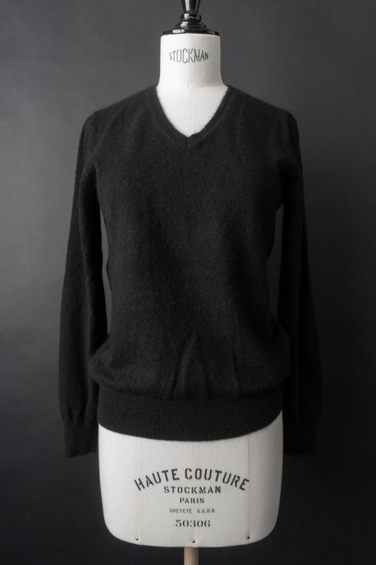 Vintage 90s Kaschmir Pullover, Schwarz, XS–S