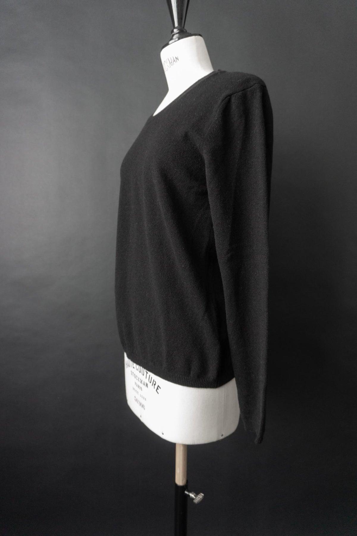 Vintage 90s Kaschmir Pullover, Schwarz, S–M
