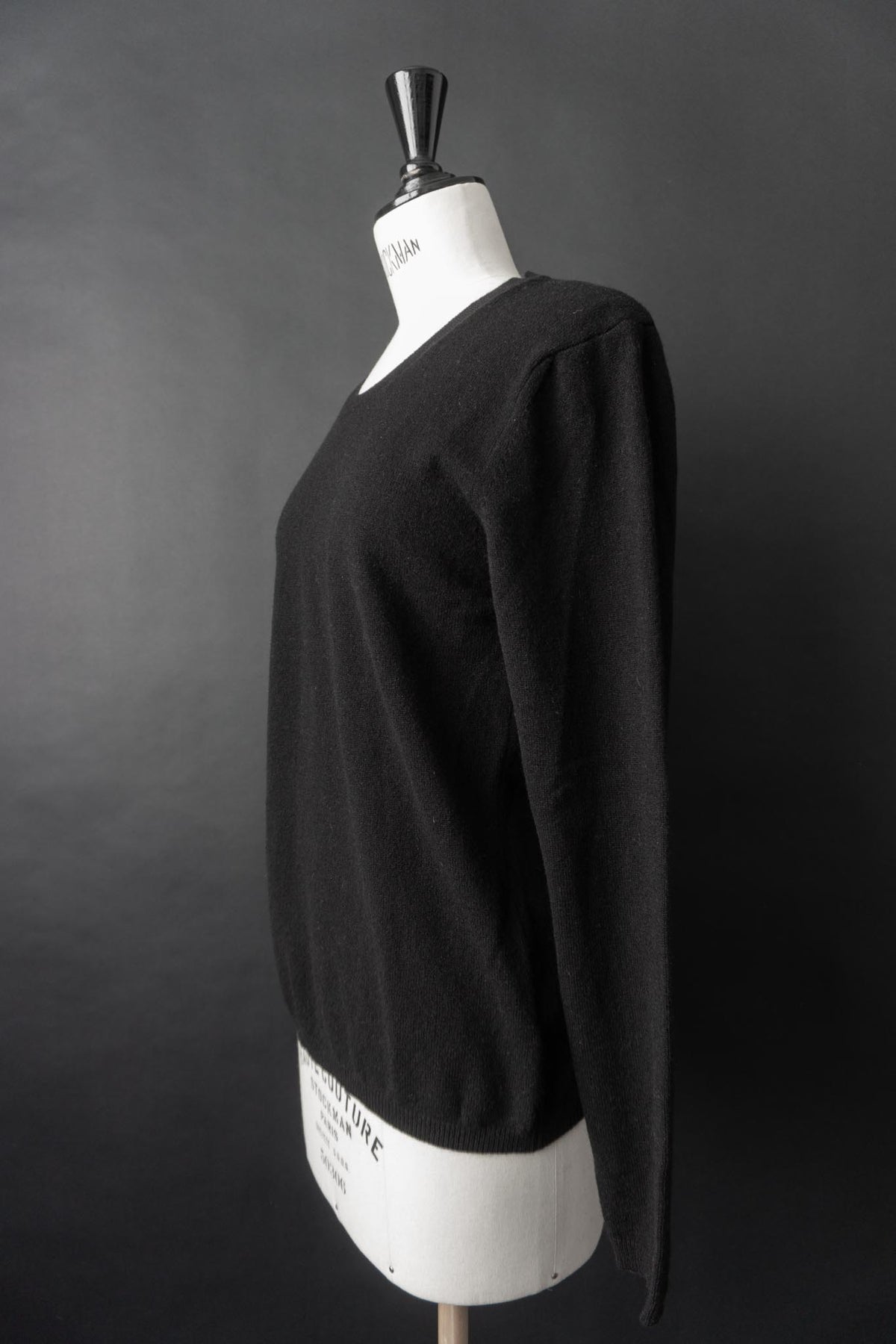 Vintage 90s Kaschmir Pullover, Schwarz, S–M