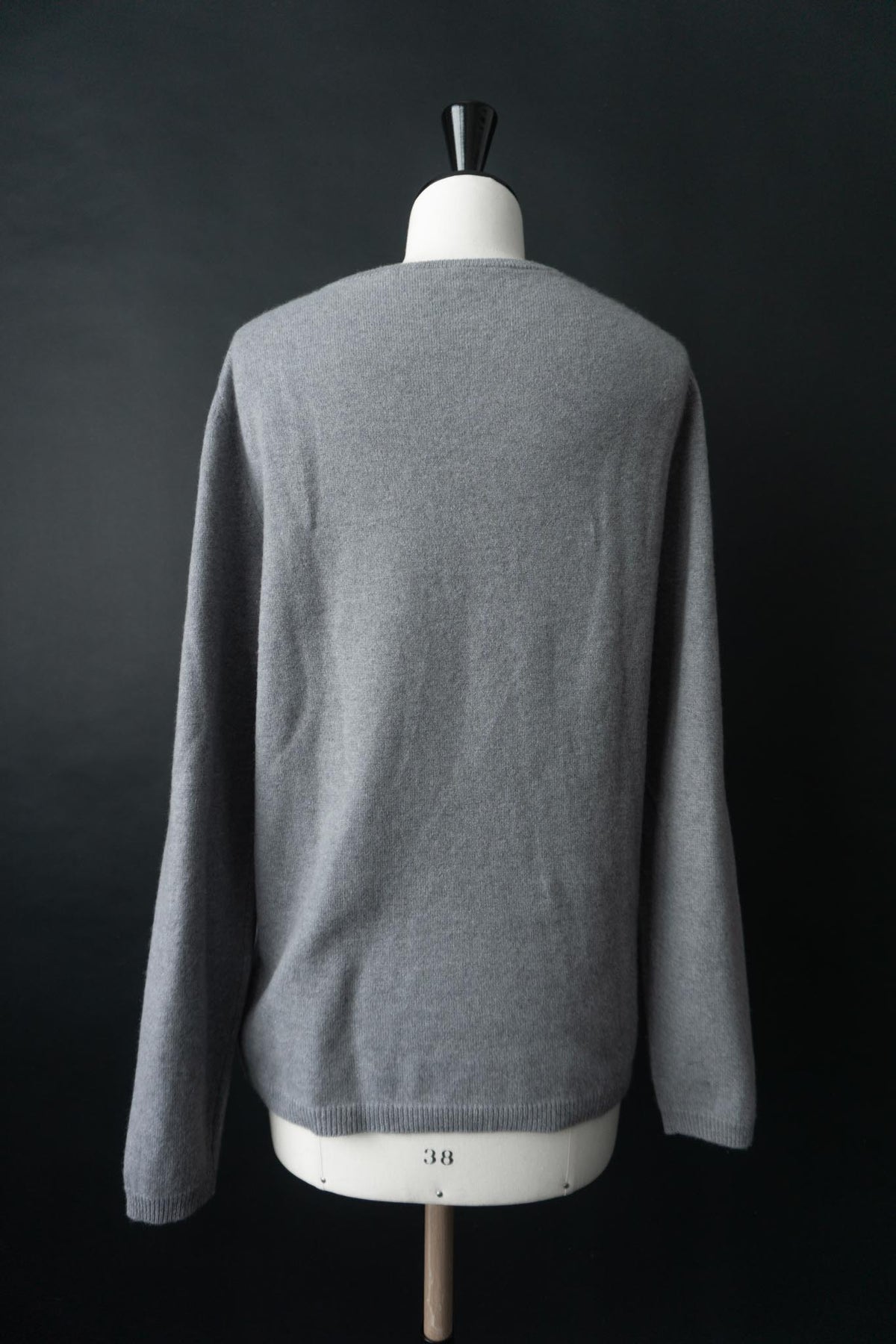 Vintage 90s Kaschmir Pullover, Stahlgrau, M-L