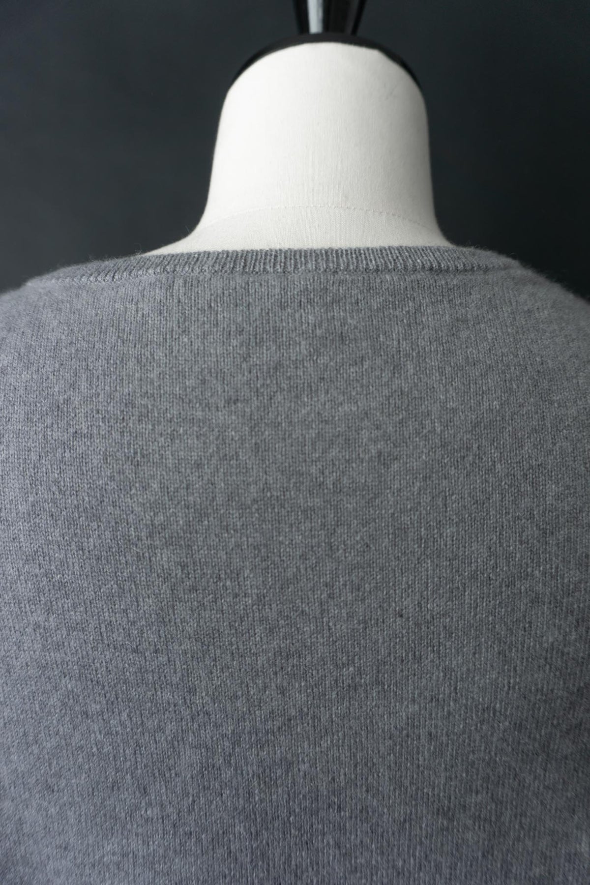 Vintage 90s Kaschmir Pullover, Stahlgrau, M-L