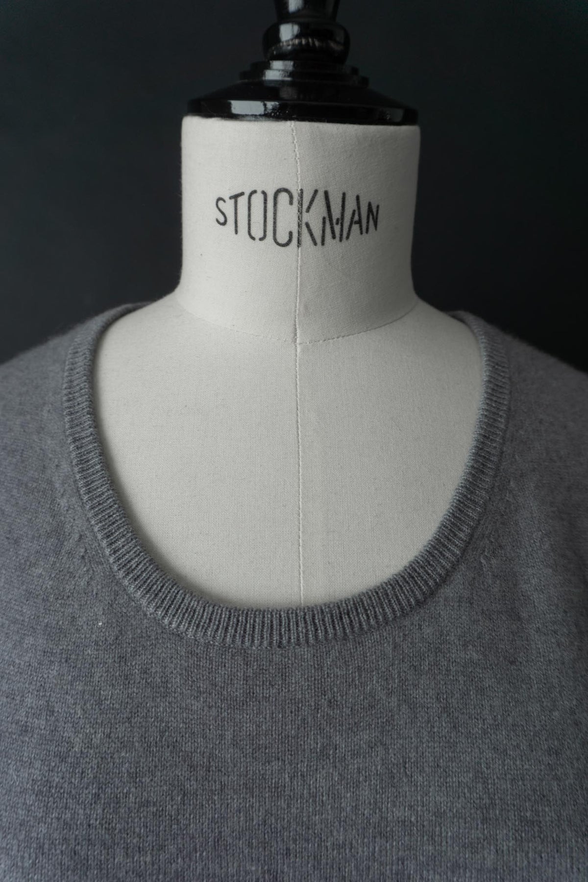 Vintage 90s Kaschmir Pullover, Stahlgrau, M-L