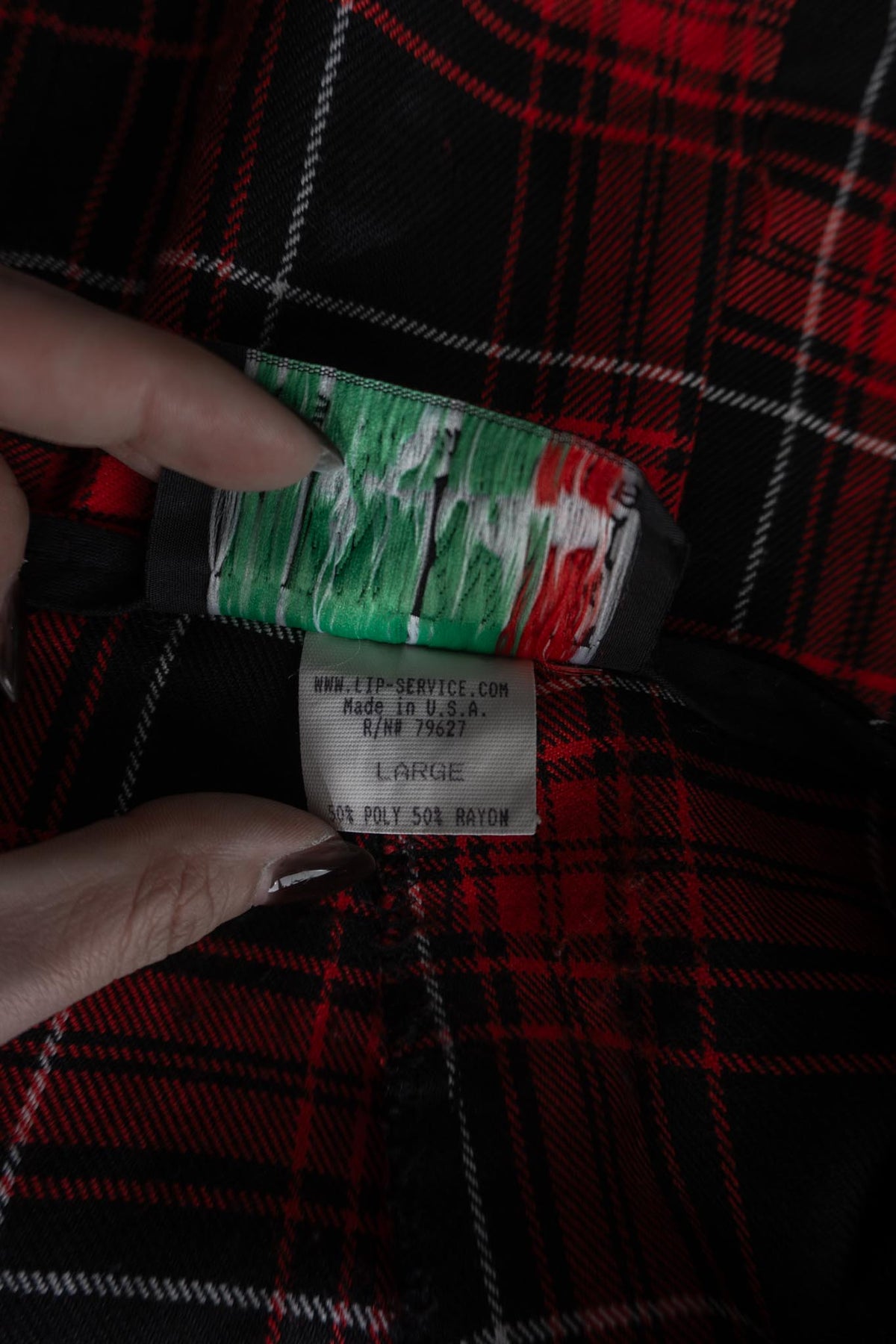 Lips Service Tartan Minirock mit Schnürdetails im Punk Stil, S–M