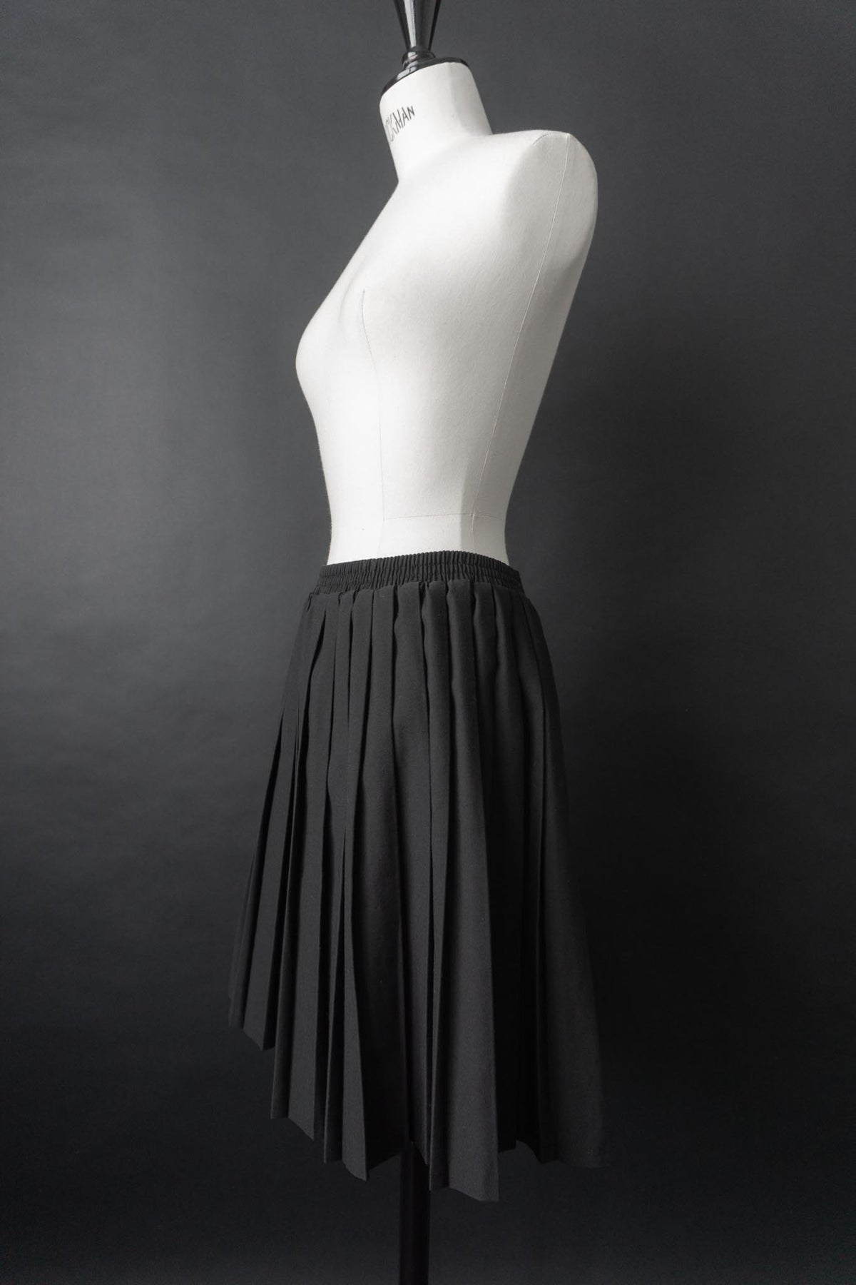 Vintage 90s Faltenrock, Schwarz, S–L