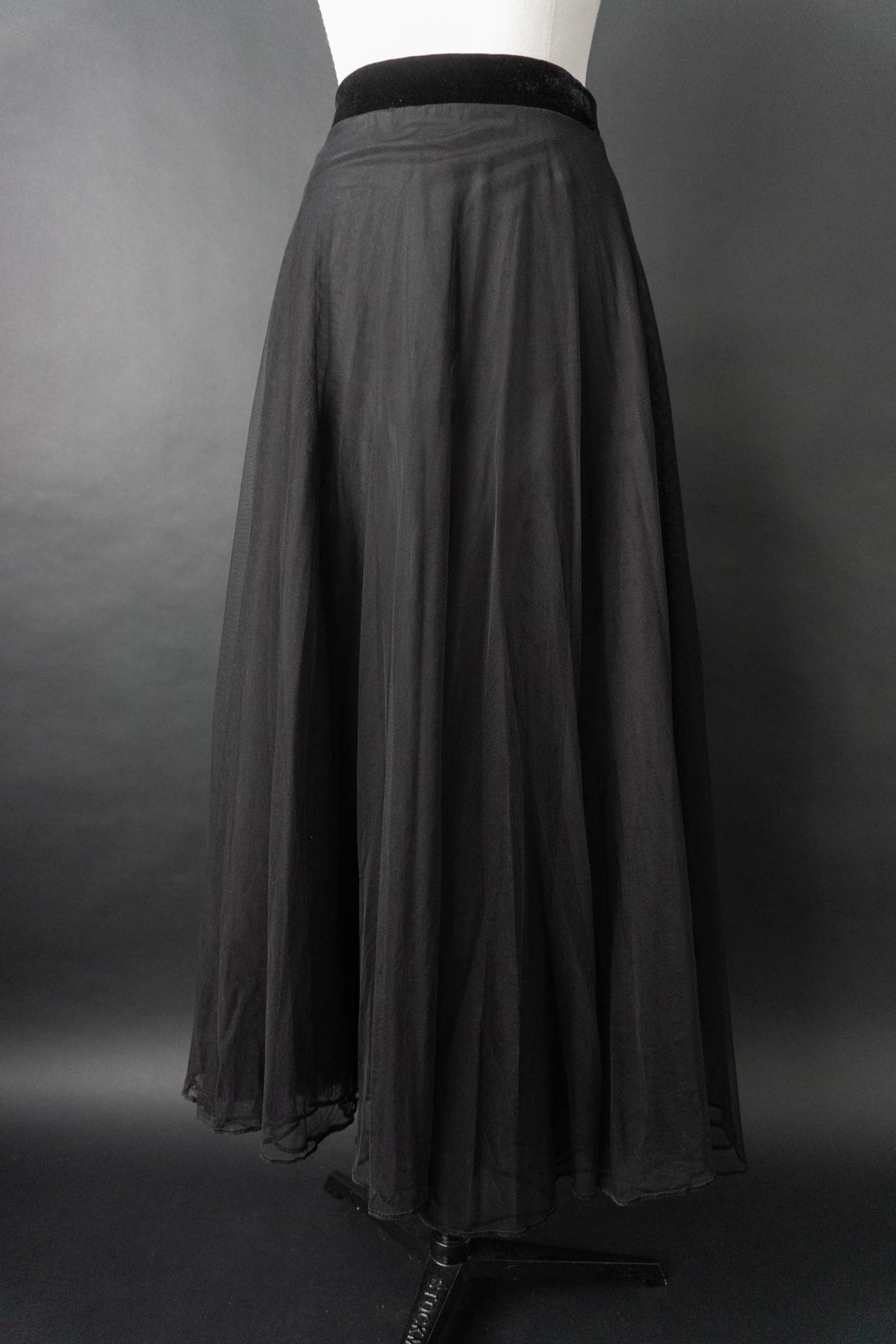Vintage Maxirock, Tüll und Samt, L–XL