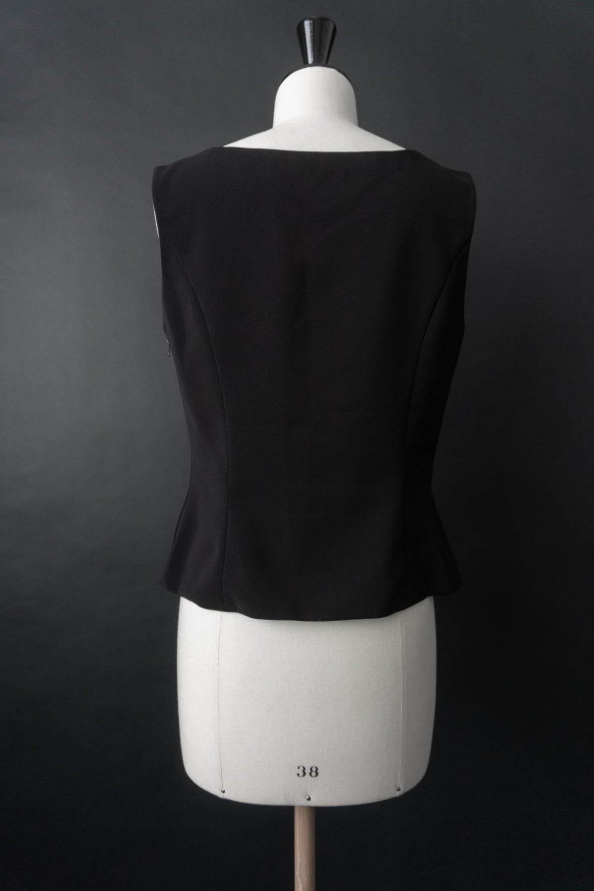 Vintage 90s Top mit Karree Ausschnitt, Schwarz, S–M