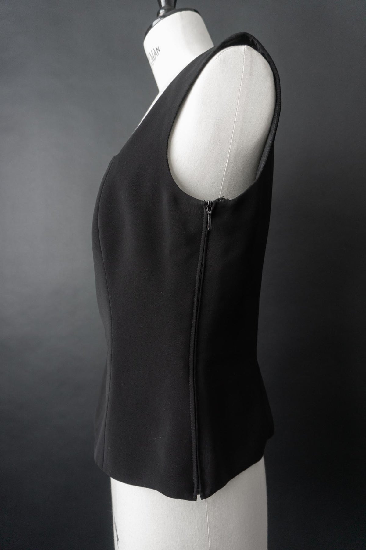 Vintage 90s Top mit Karree Ausschnitt, Schwarz, S–M