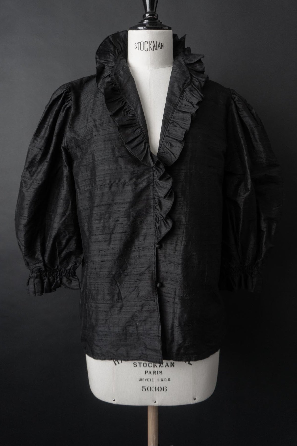 Vintage Vampire Bluse, Wildseide, Schwarz, S–M