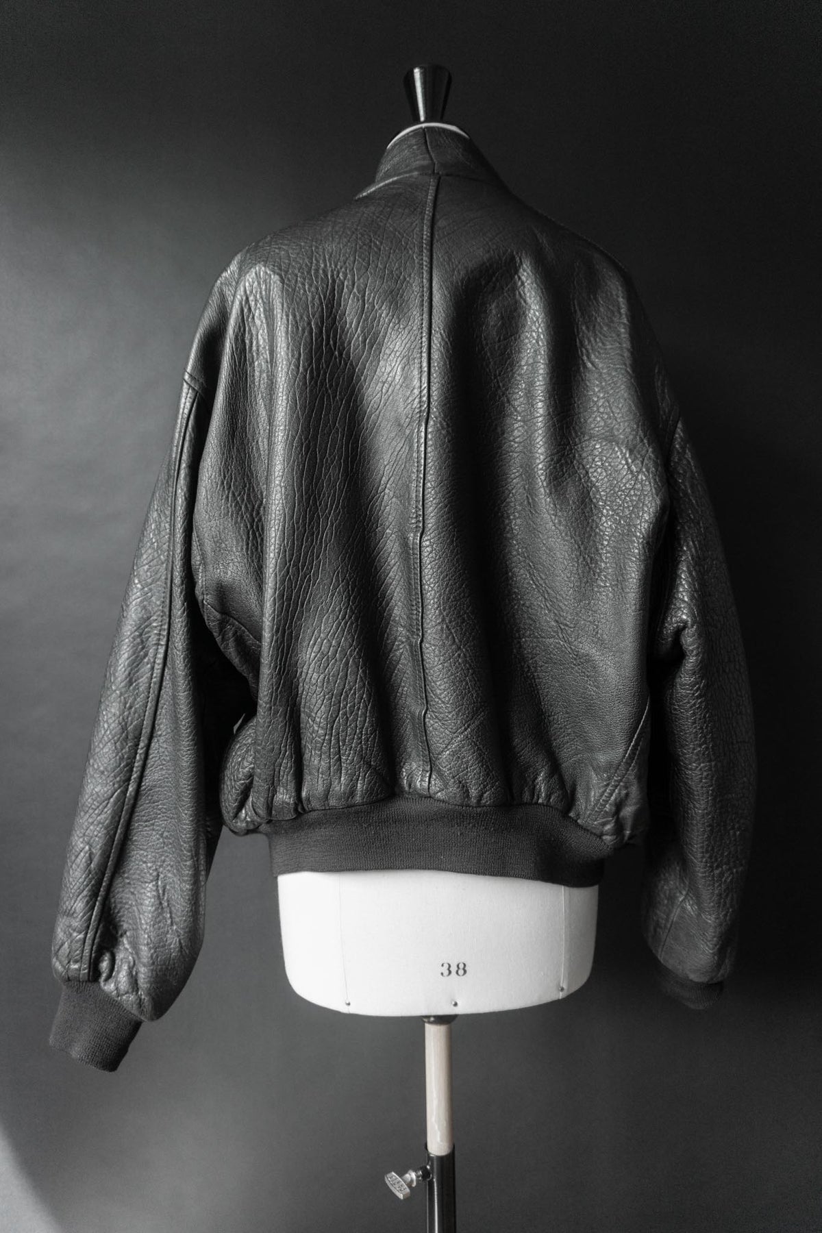 Vintage 80s Bomber Lederjacke, grained Leder, M–L