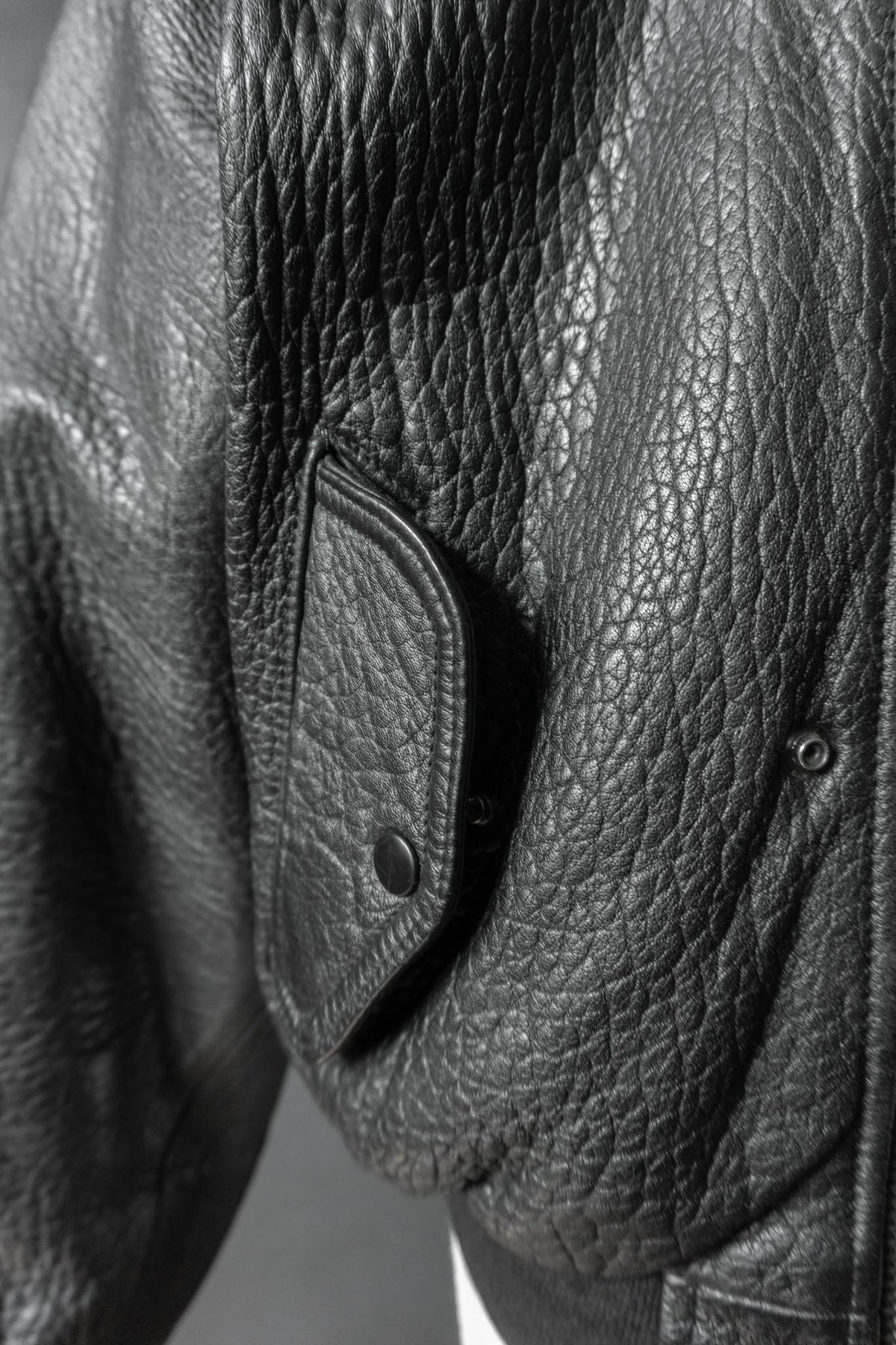 Vintage 80s Bomber Lederjacke, grained Leder, M–L