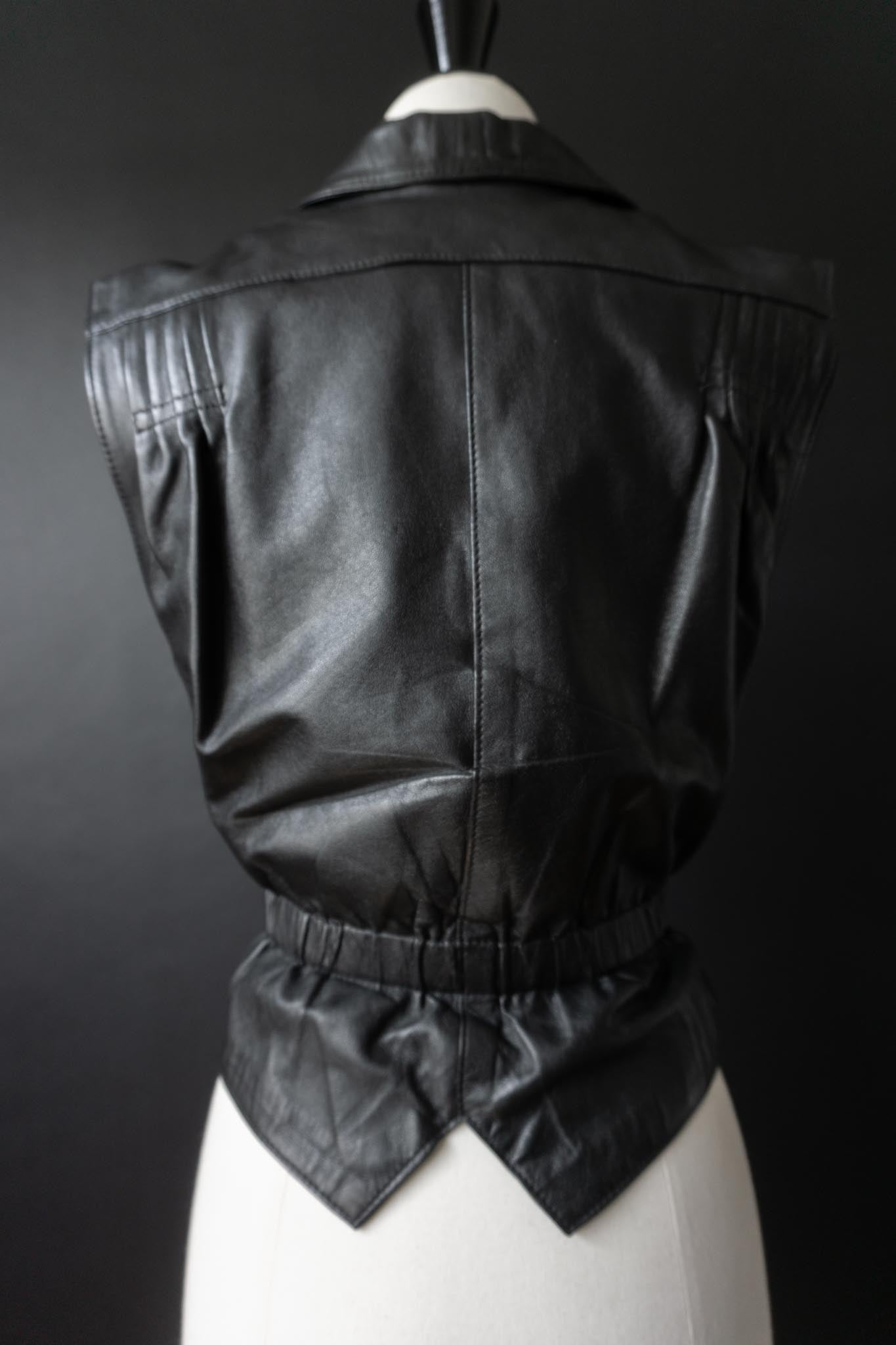 Vintage 80s Premium Lederweste, S–M