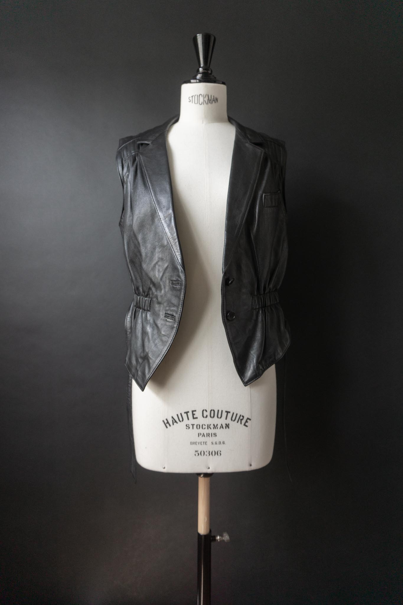 Vintage 80s Premium Lederweste, S–M