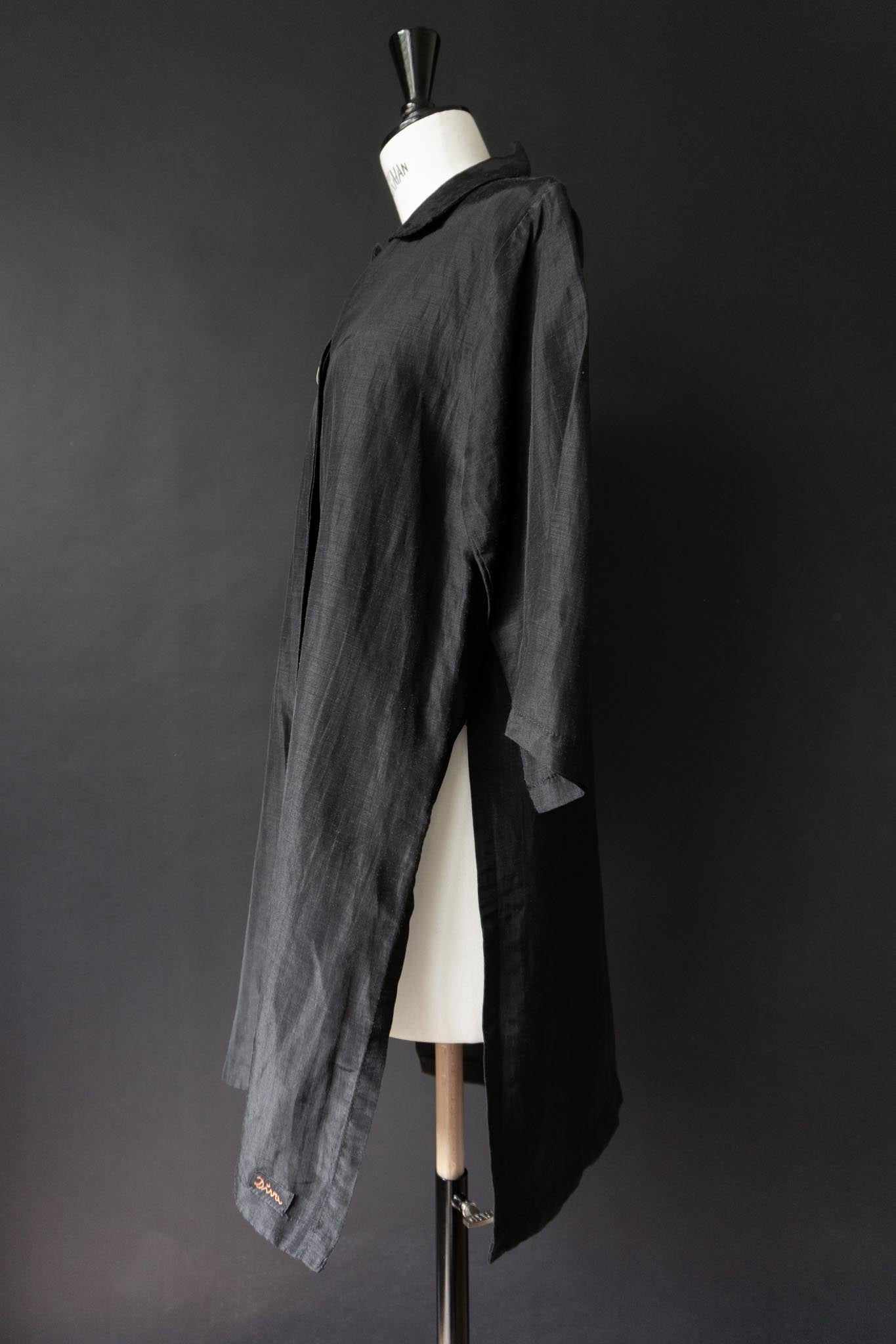 Vintage Bluse aus Leinen, Perlmuttknöpfe, S–M