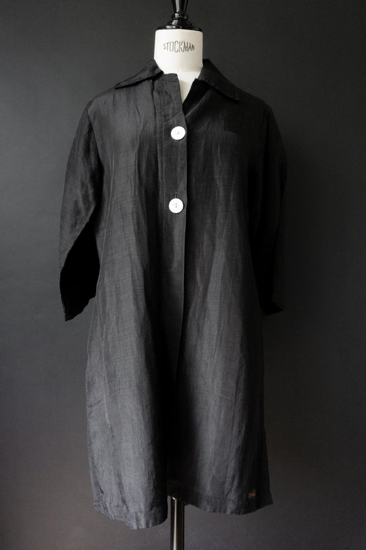 Vintage Bluse aus Leinen, Perlmuttknöpfe, S–M