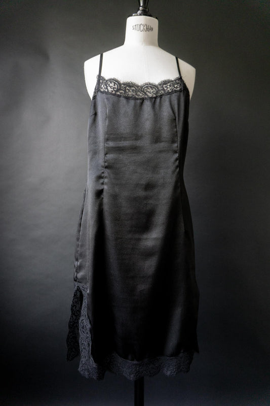Y2K Dolce & Gabbana Slip Dress, Satin und Spitze, S–M