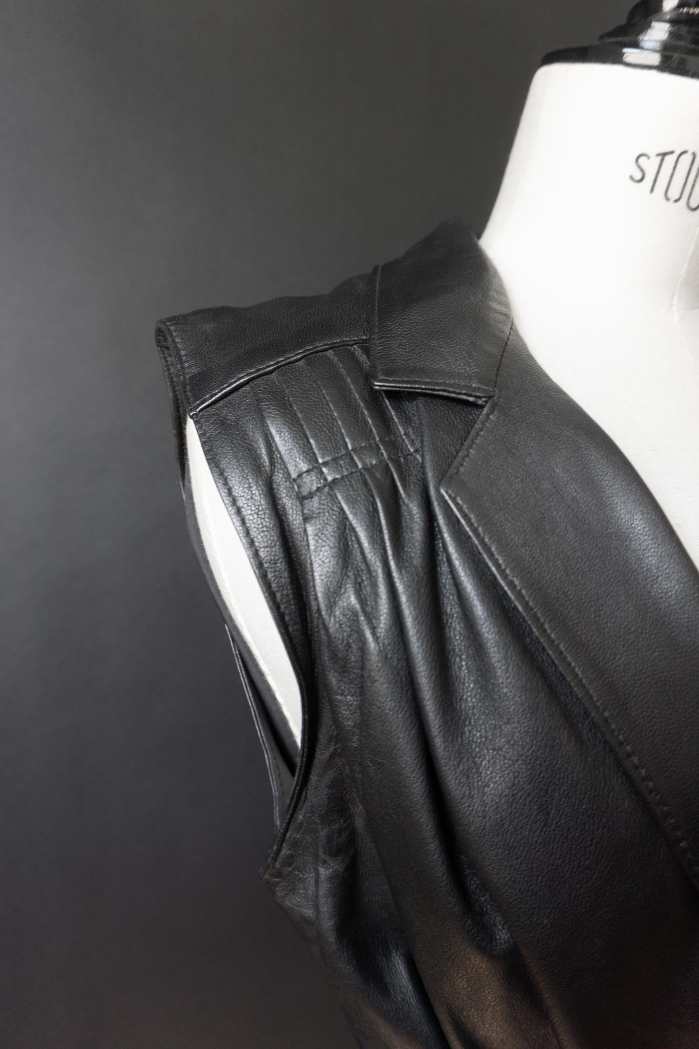Vintage 80s Premium Lederweste, S–M