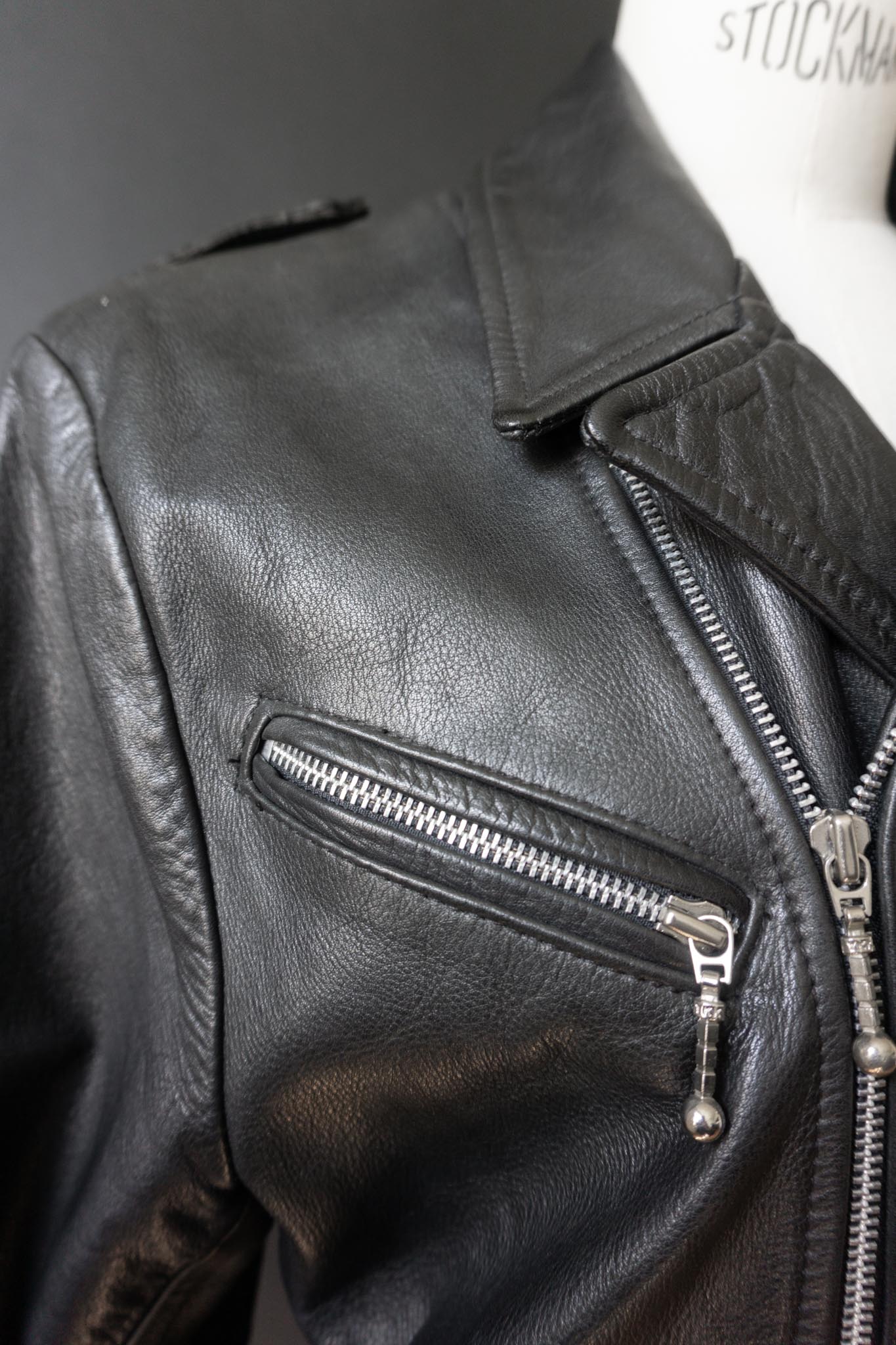 Vintage Bikerjacke, Nappaleder, Cropped, S–M