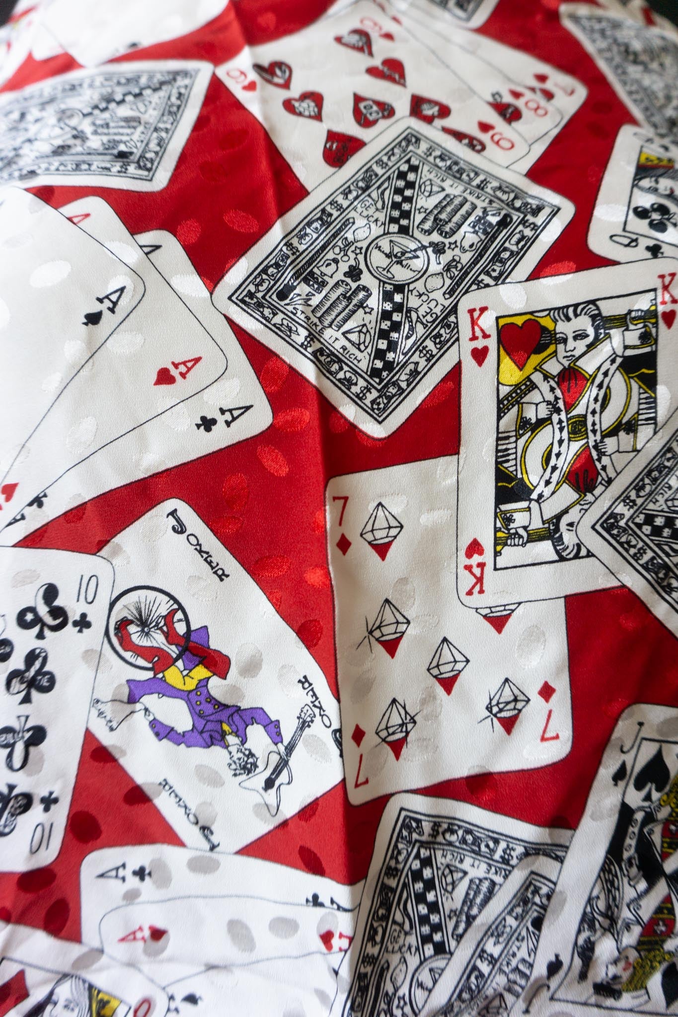 Vintage Seidentuch „Playing Cards“ von 1992