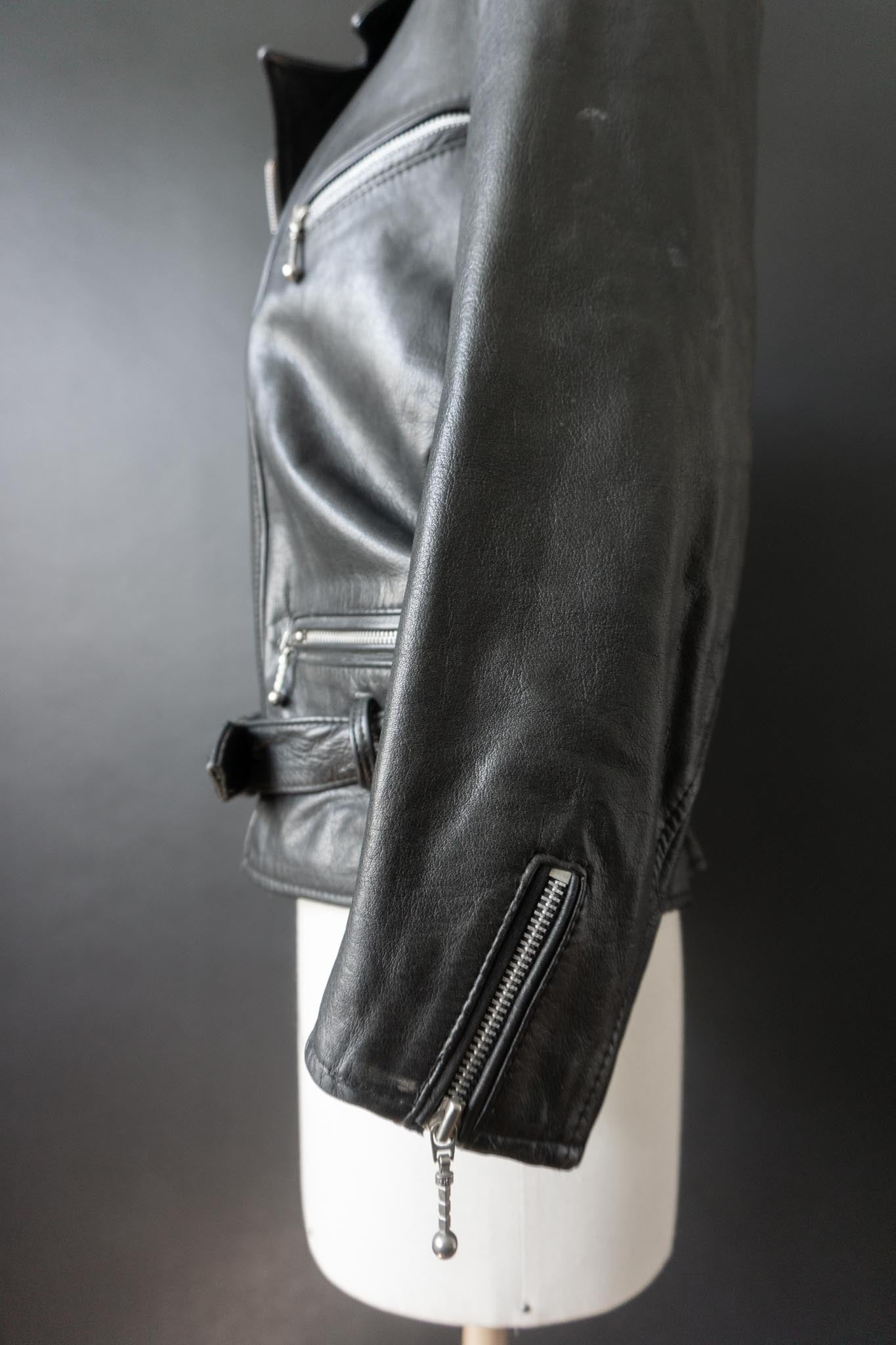 Vintage Bikerjacke, Nappaleder, Cropped, S–M