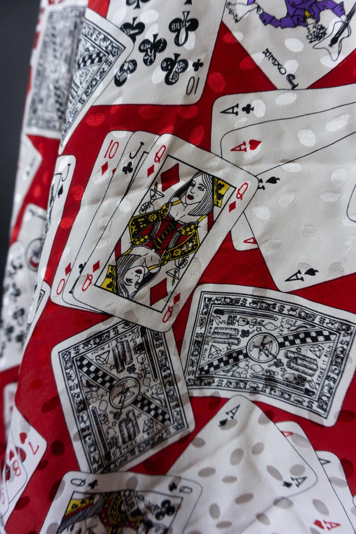 Vintage Seidentuch „Playing Cards“ von 1992