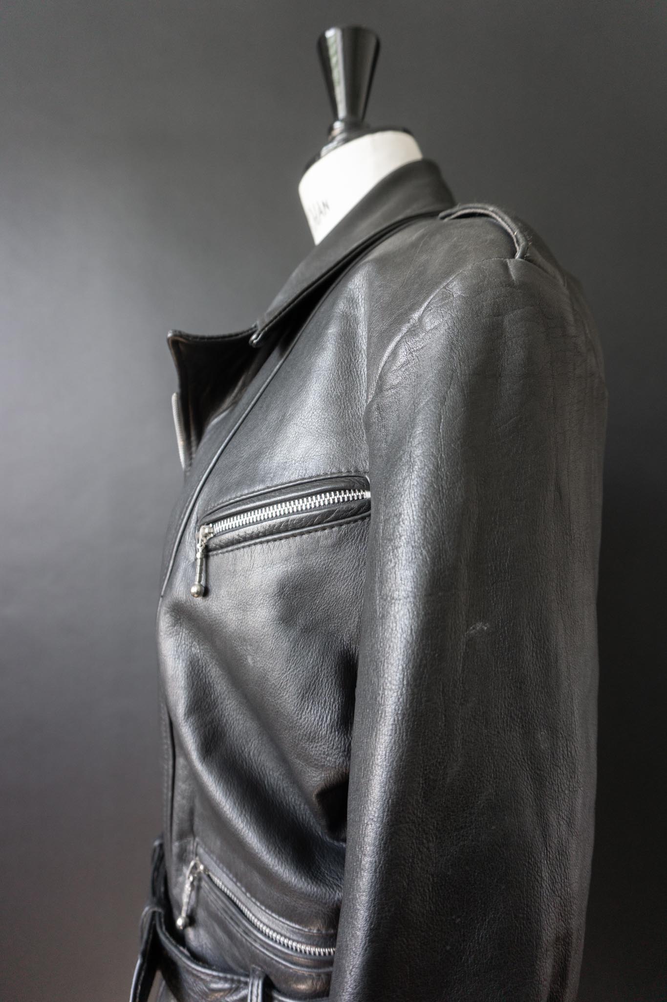 Vintage Bikerjacke, Nappaleder, Cropped, S–M