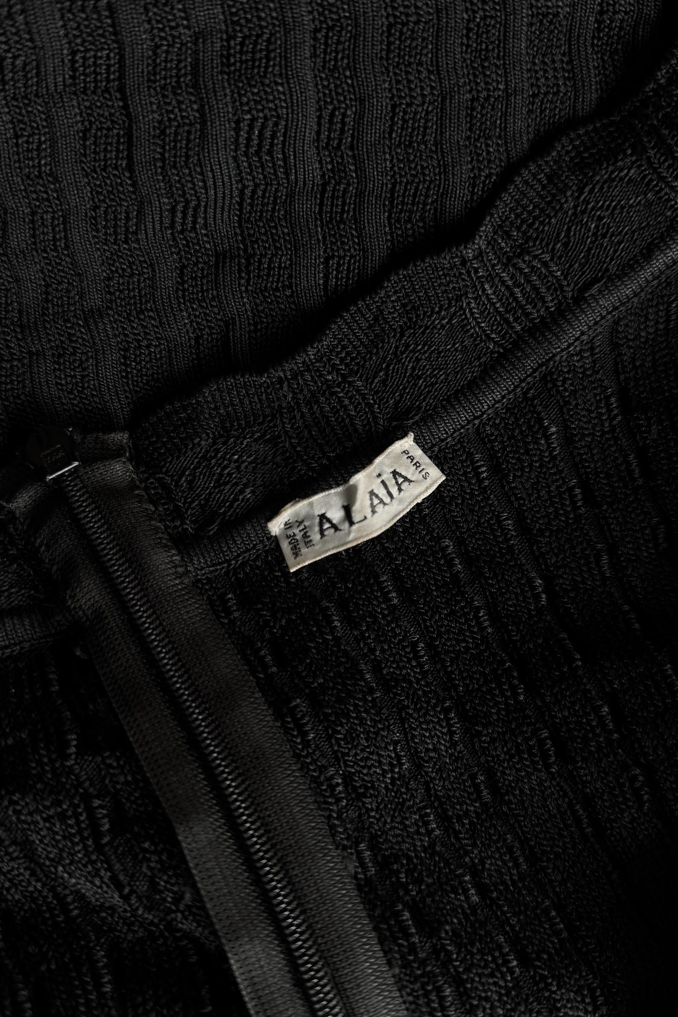 Vintage 90s Alaïa Strickkleid, Schwarz, S–M