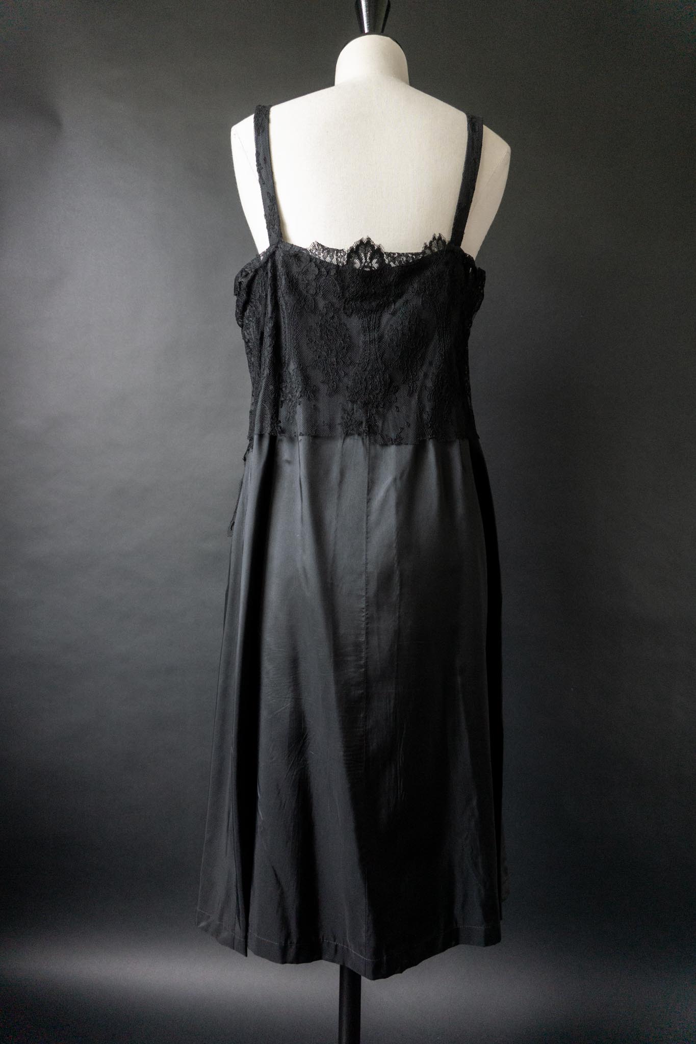 Vintage Slipdress mit Spitze, 70s Negligé, M–L