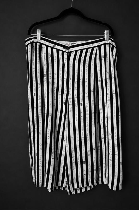 Vintage 80s Shorts, Viskose, L–XXL