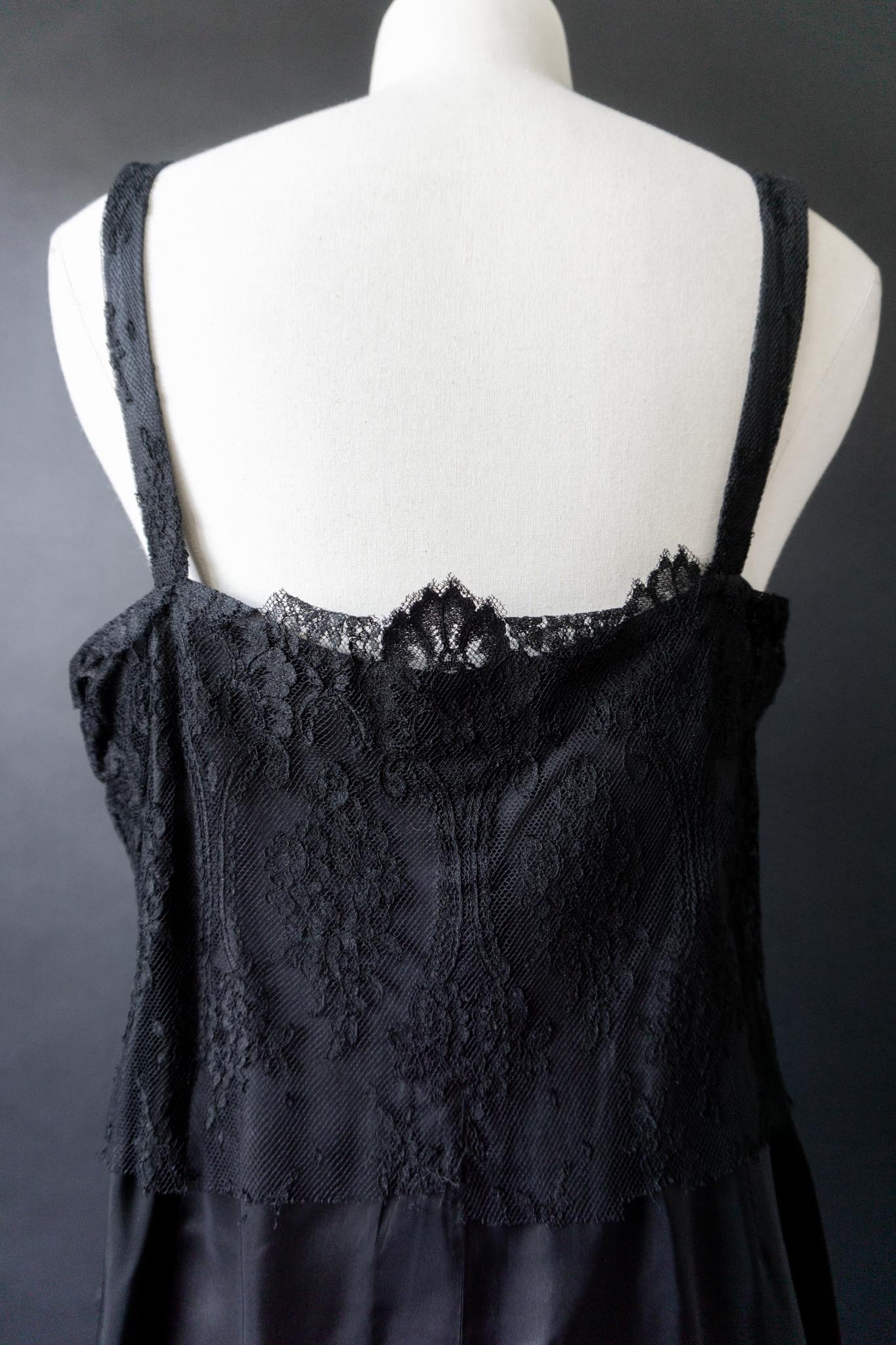 Vintage Slipdress mit Spitze, 70s Negligé, M–L