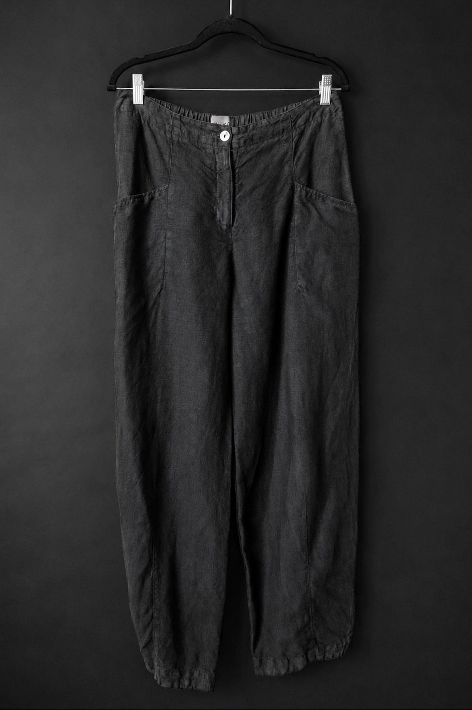 Vintage Leinenhose OSKA, Schwarz, M–L