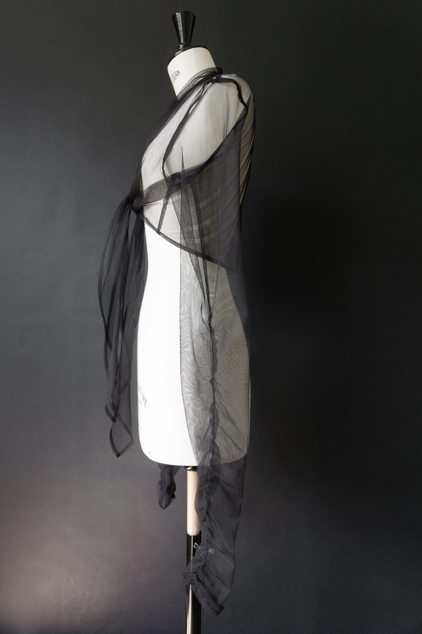 Mesh-Jäckchen mit Bindedetail, Layering Piece, S–M