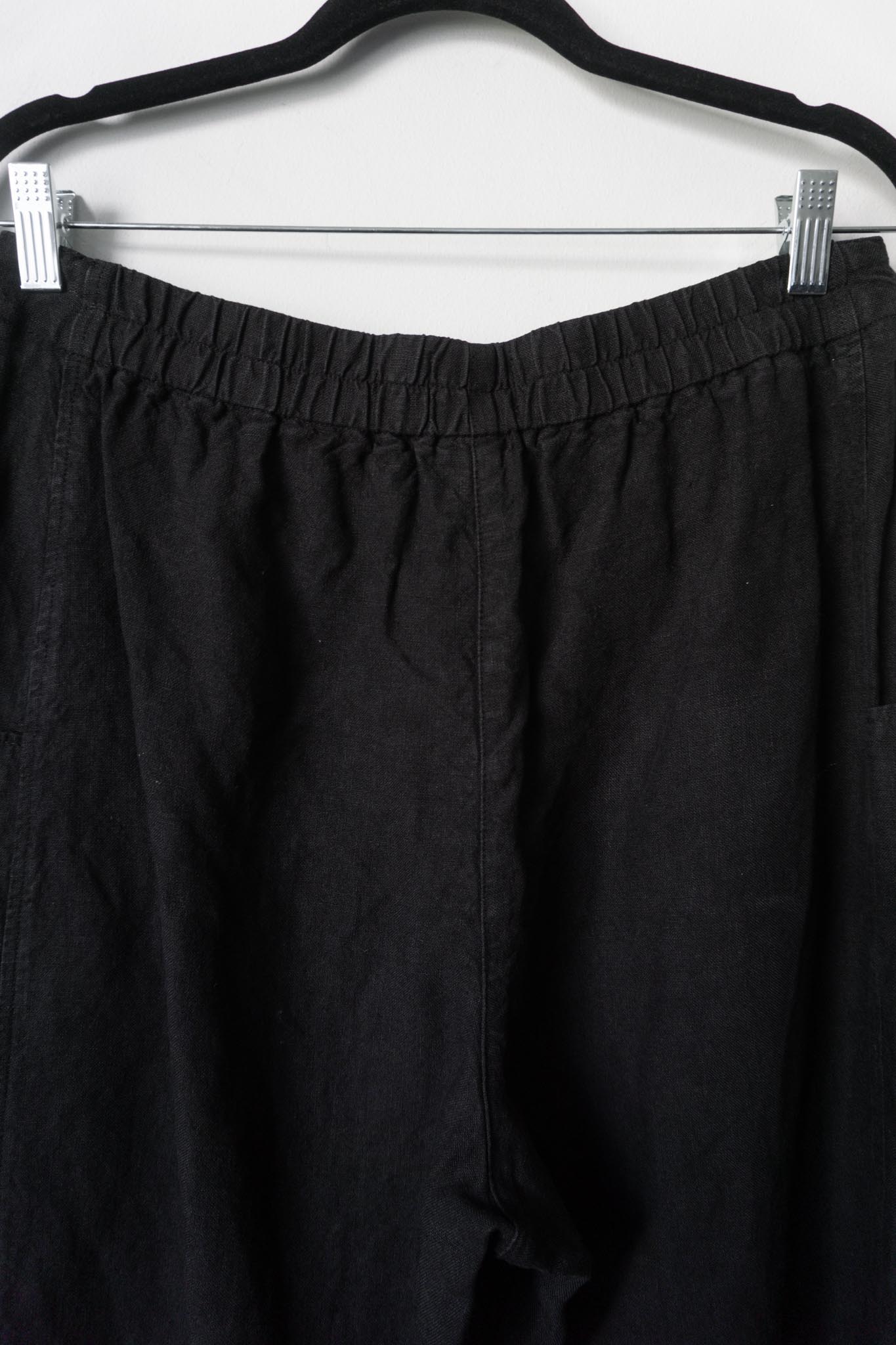 Vintage Leinenhose OSKA, Schwarz, M–L