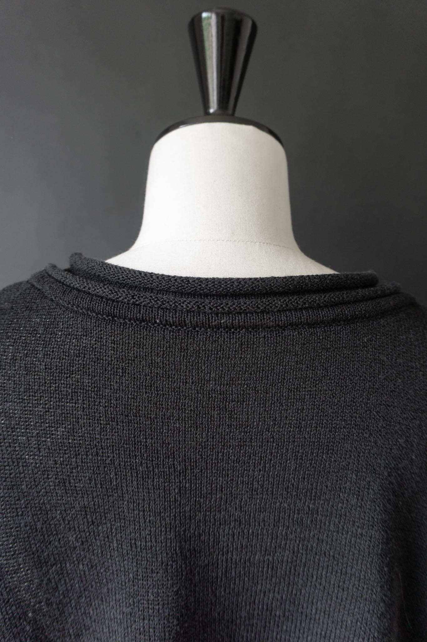 Vintage Leinen Sommerstrick Pullover in Schwarz, M–L