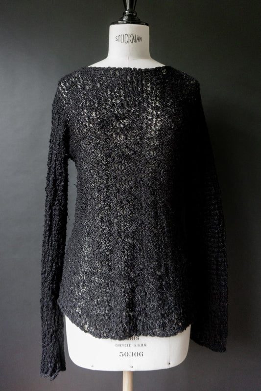 OSKA Sommerstrick Pullover in Schwarz – Transparent & Leicht, S–M