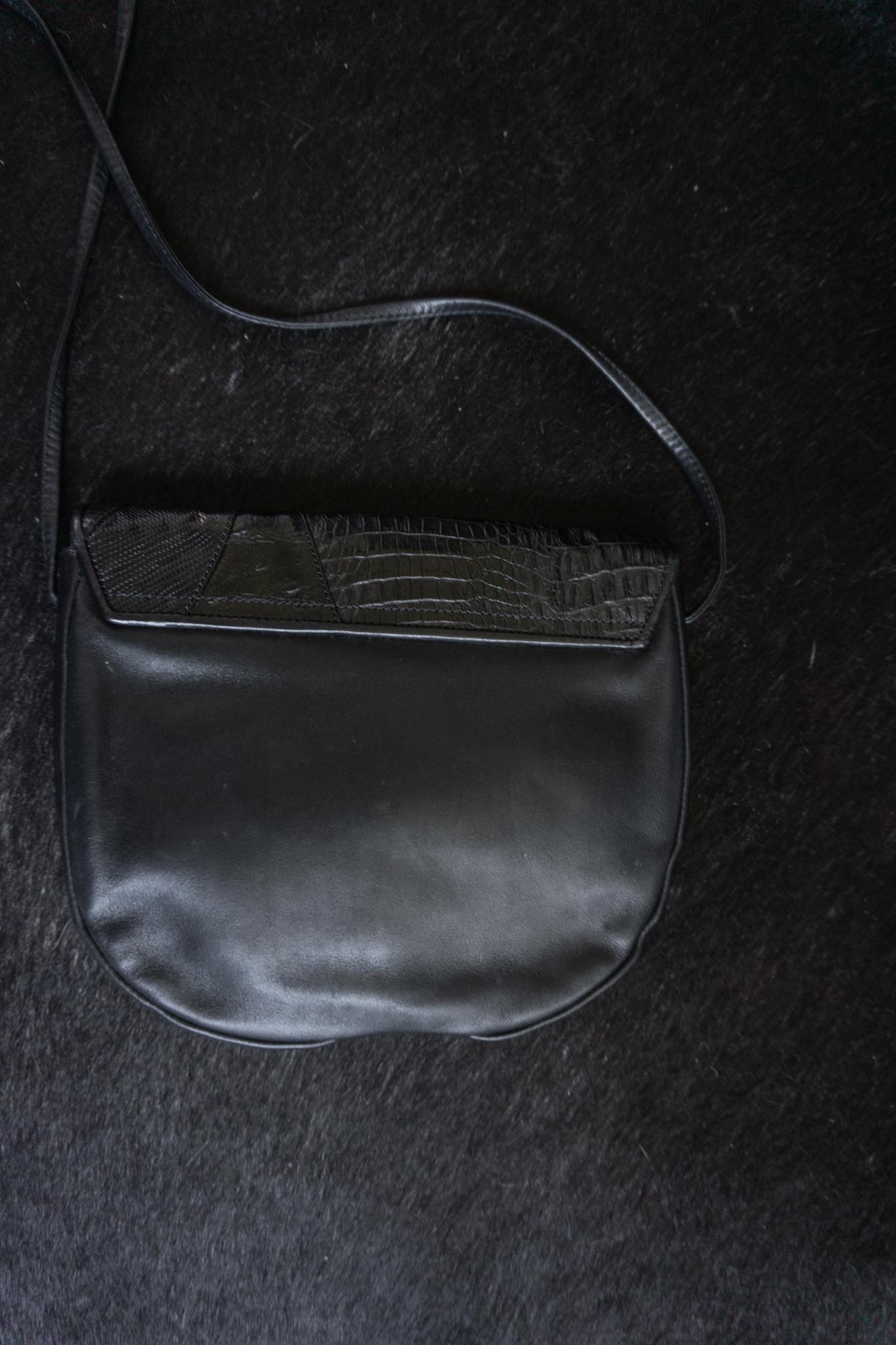 Vintage Ledertasche aus den 80ern mit Kroko-Prägung