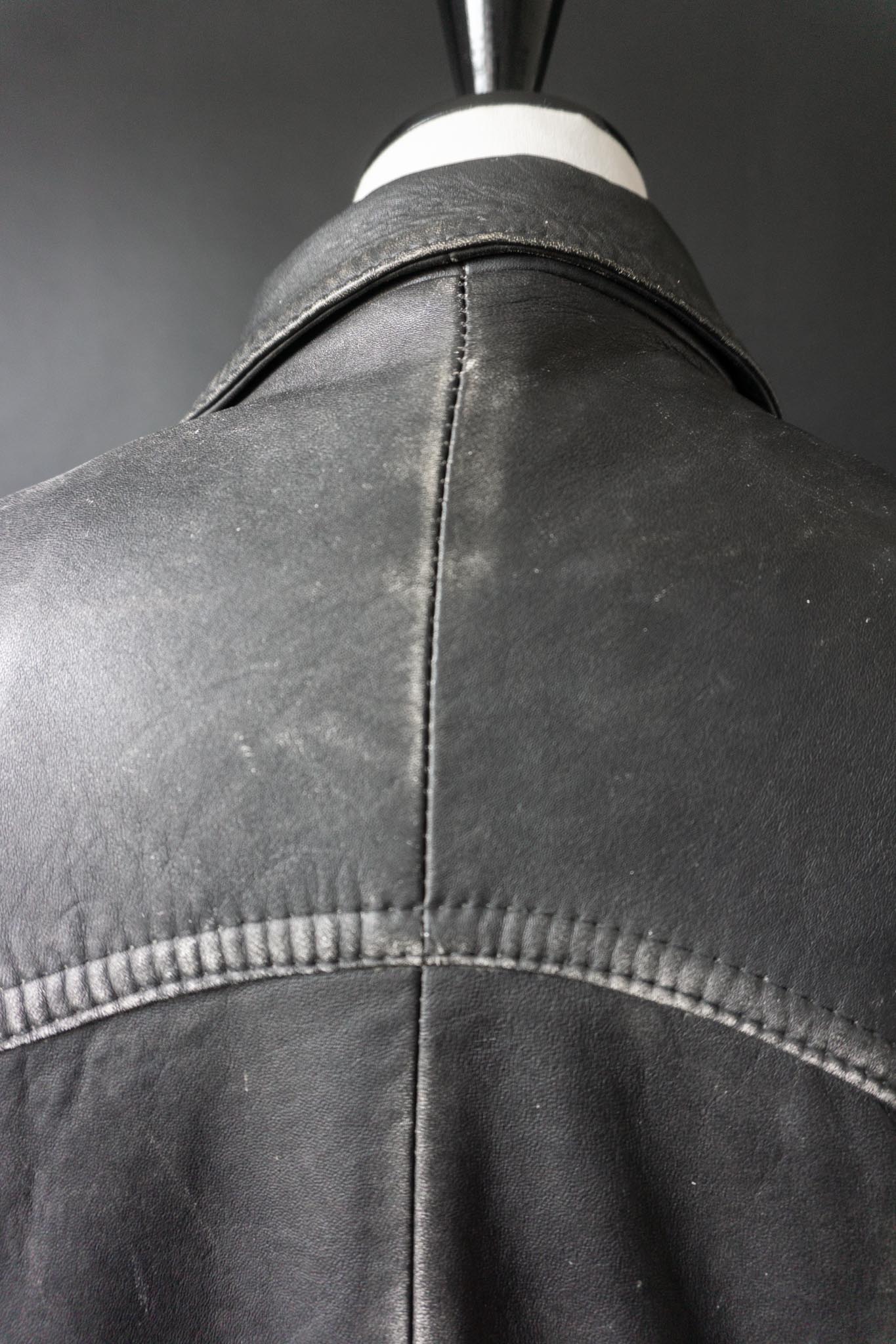 Vintage Bikerjacke Leder, Distressed Finish, M–L