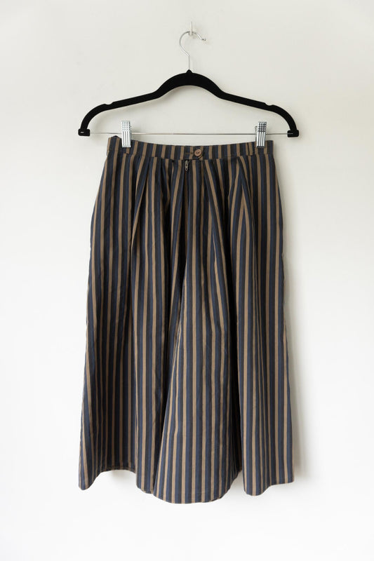 Vintage Bermuda Culotte aus Baumwolle mit Streifenmuster, XS
