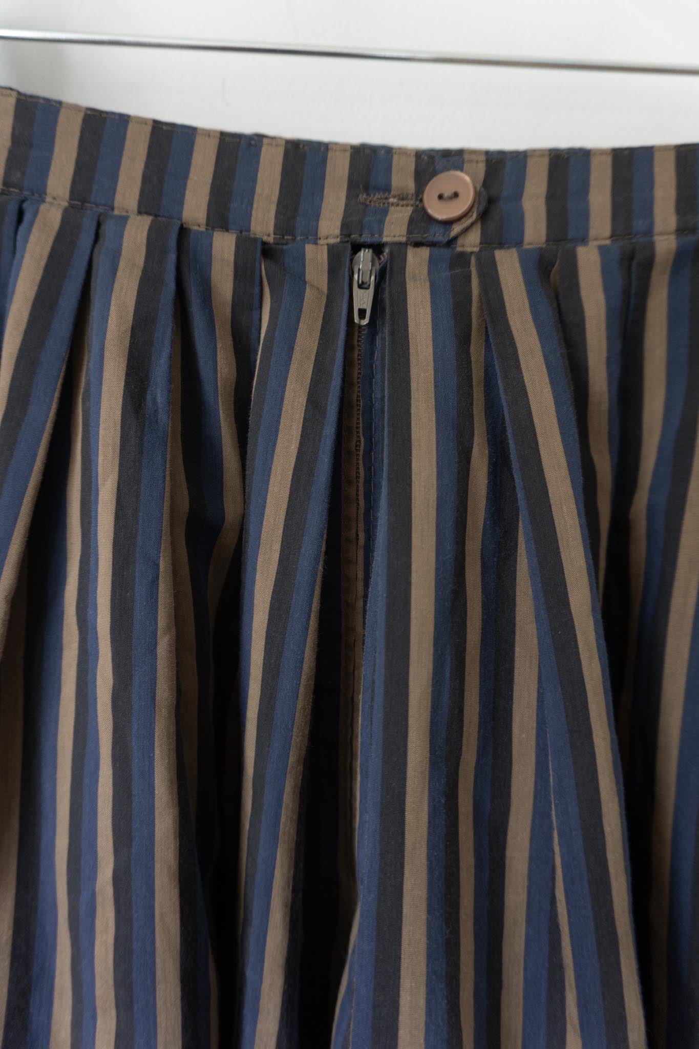 Vintage Bermuda Culotte aus Baumwolle mit Streifenmuster, XS