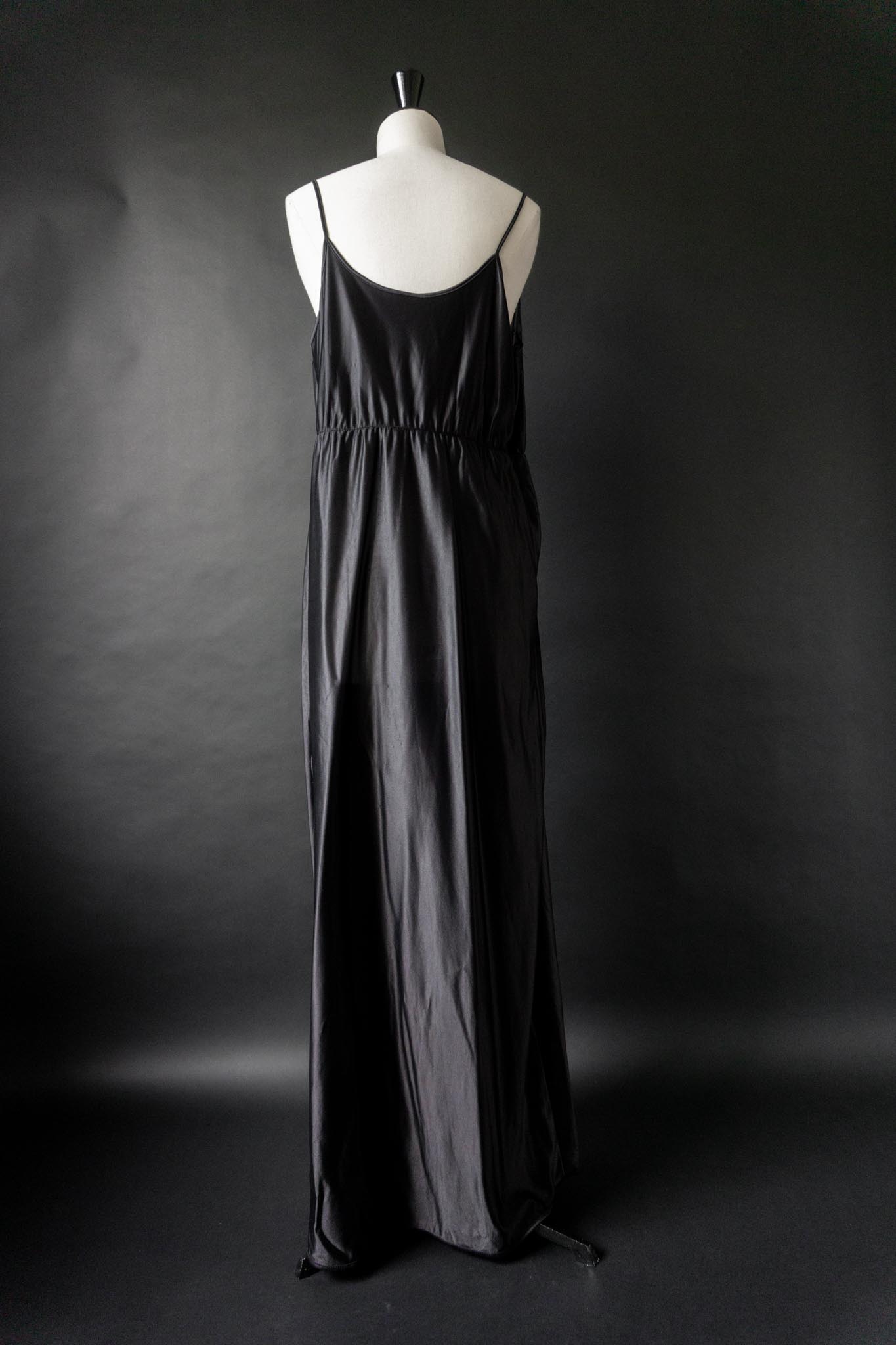 Vintage Slipdress, Maxi, Spitze & Satin, L–XL