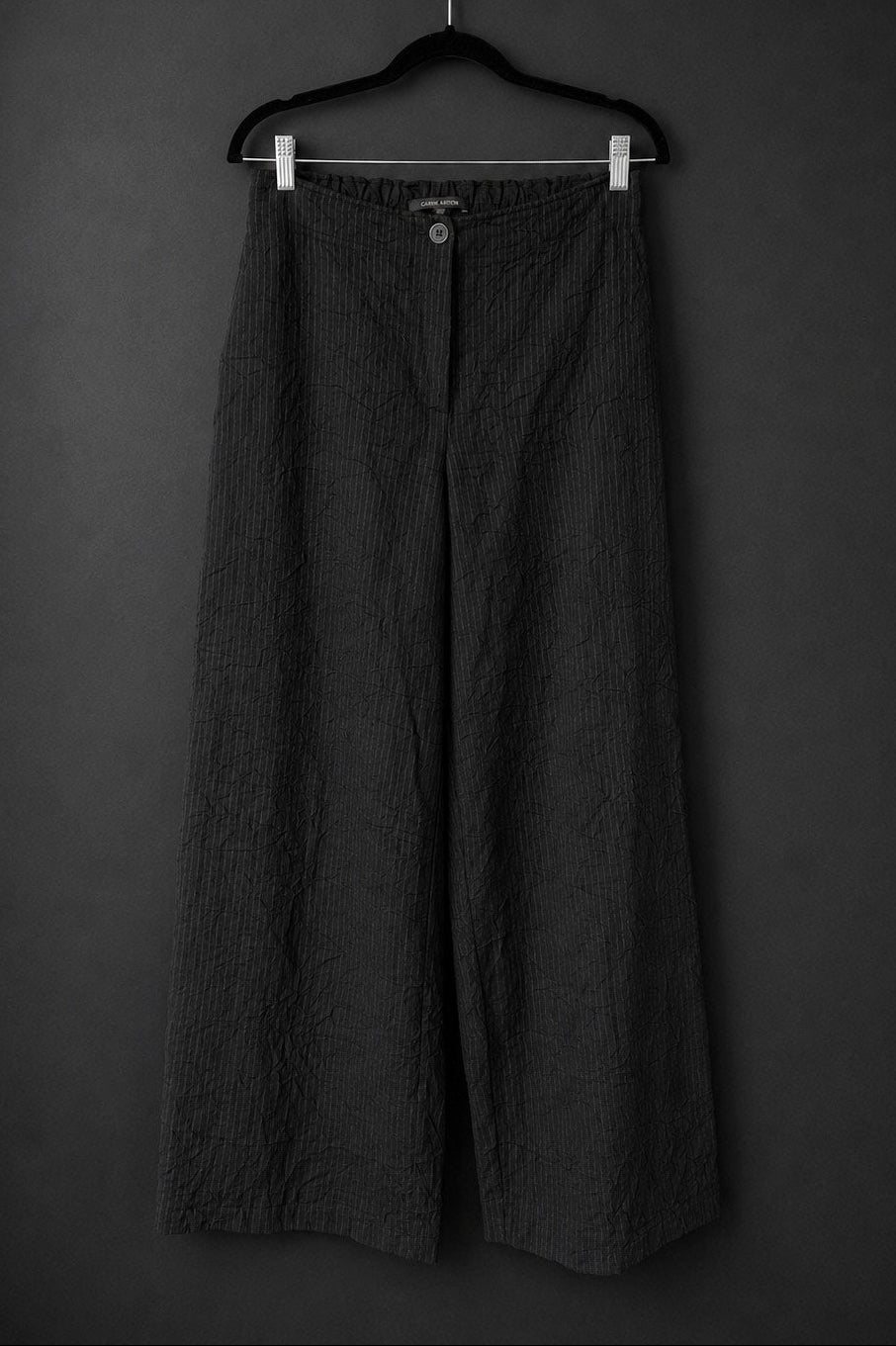 Vintage Wide Leg Hose Schwarz Nadelstreifen